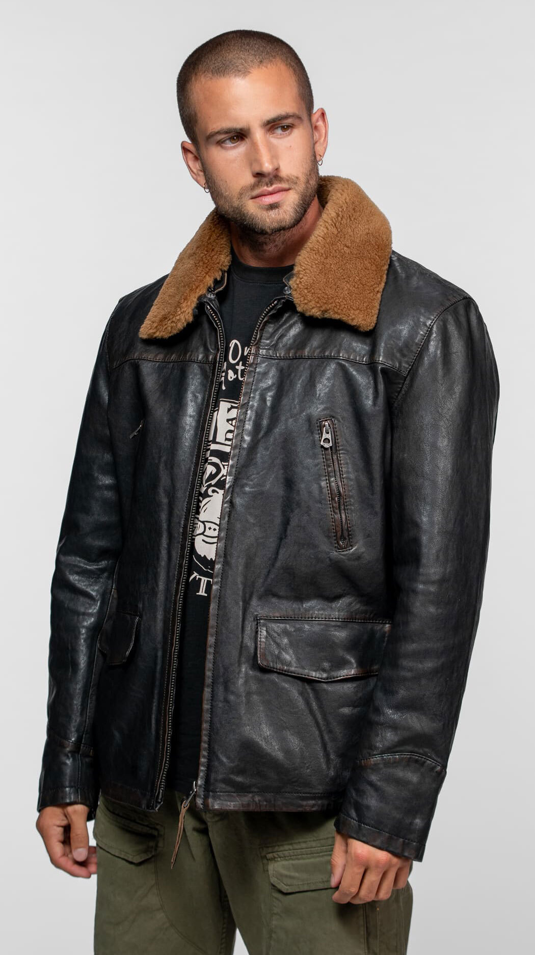 Vêtement en cuir Les bonnes affaires Homme noir