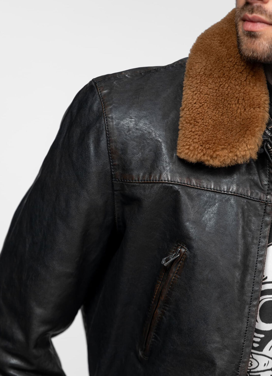 Vêtement en cuir Les bonnes affaires Homme noir