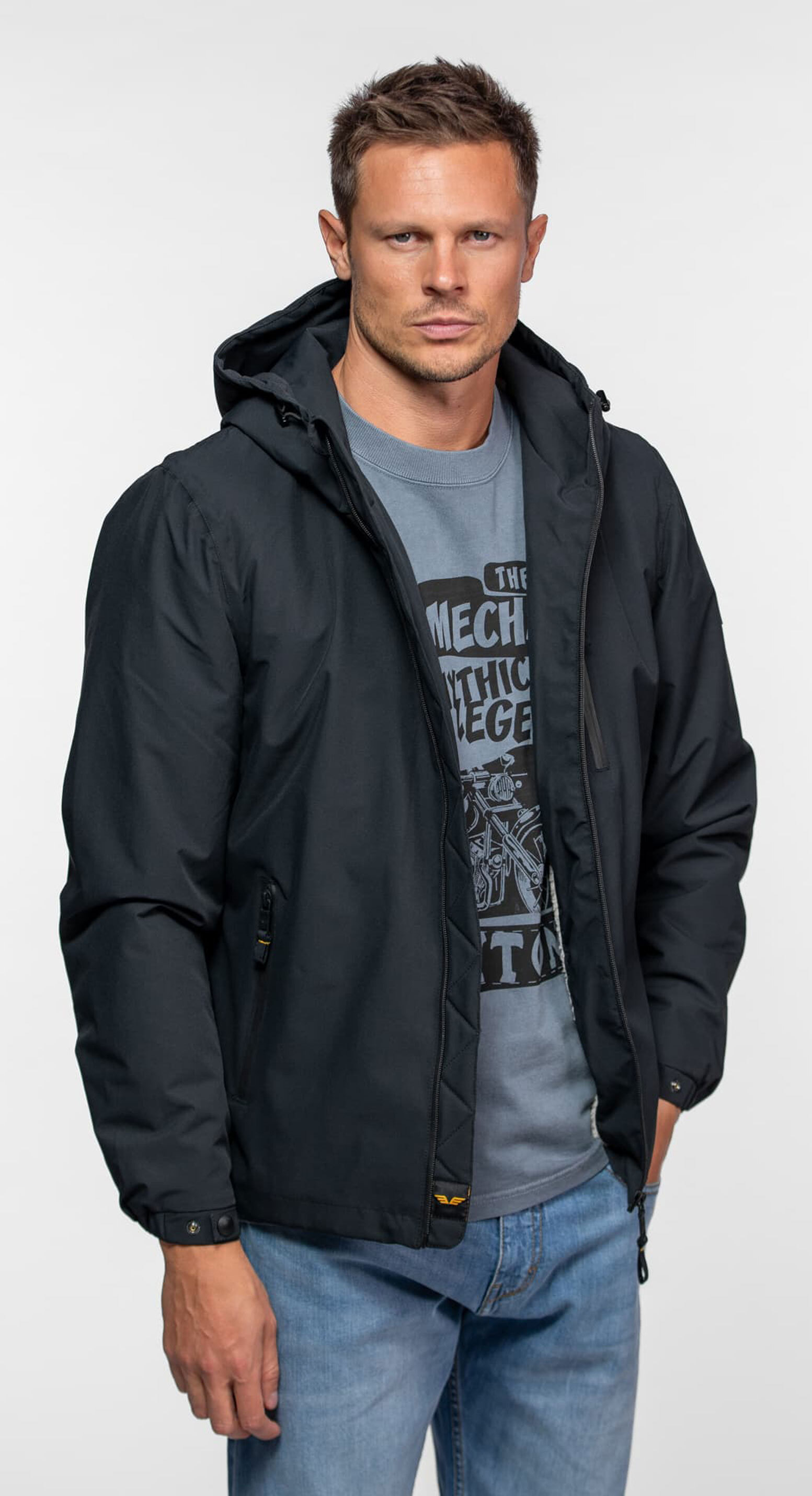 Vêtement en cuir Blousons textile noir