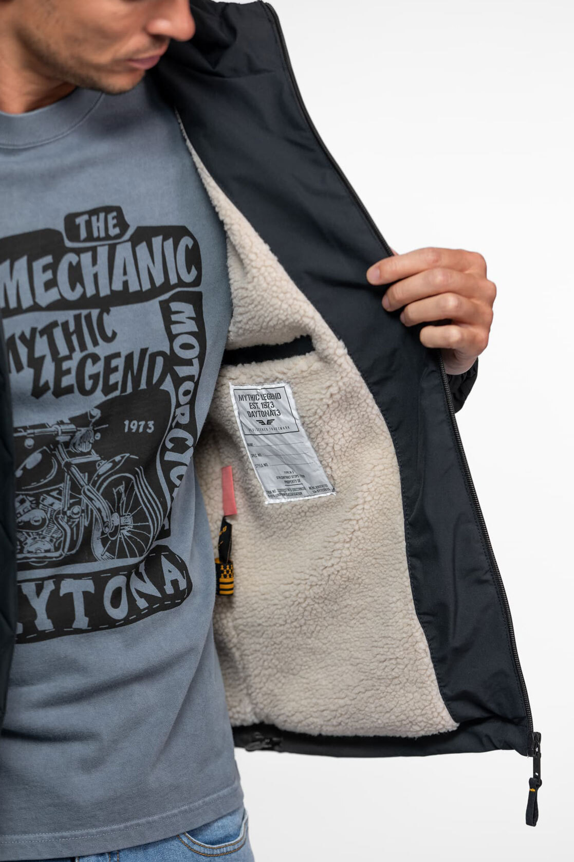 Vêtement en cuir Blousons textile noir