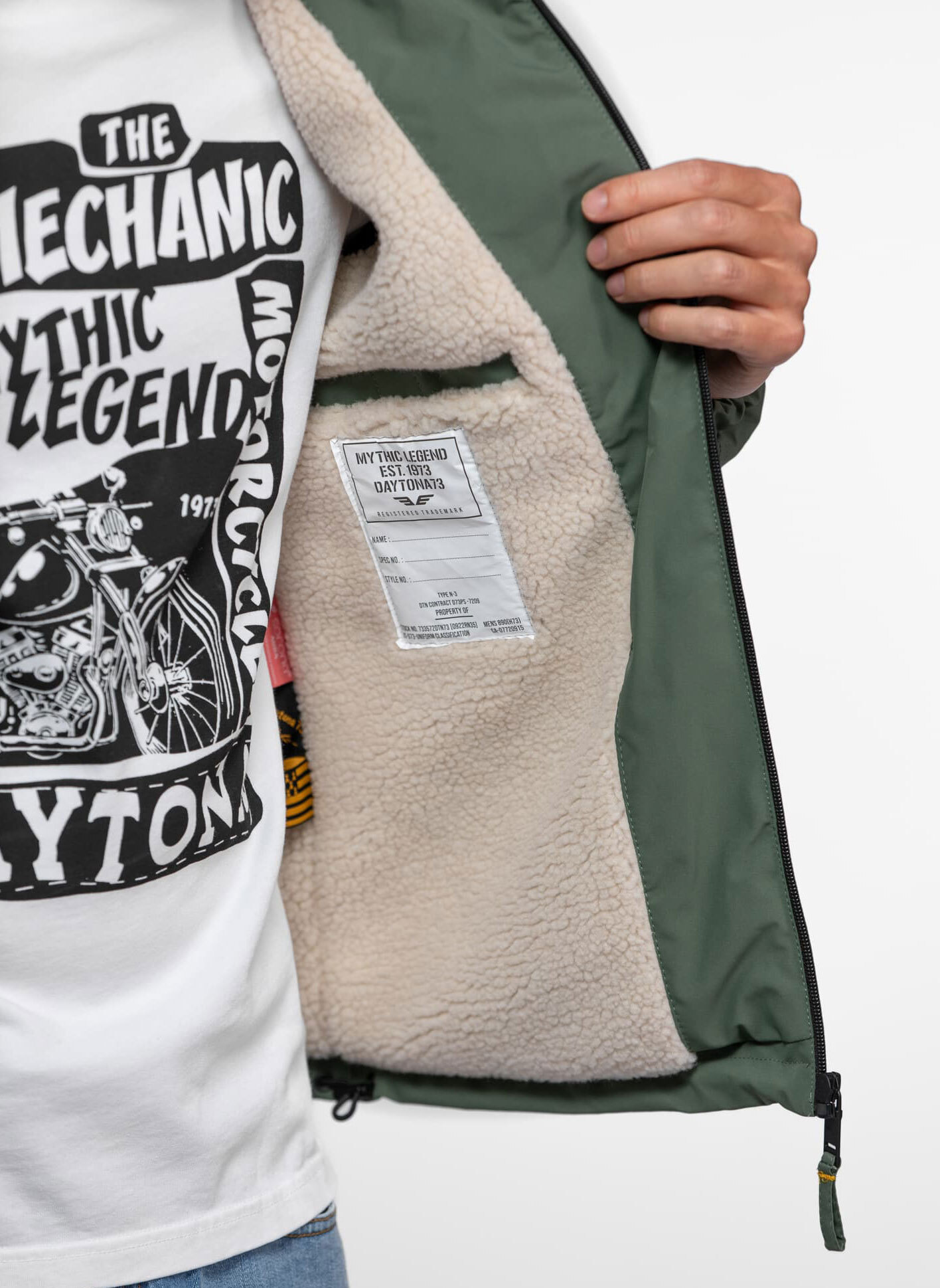 Vêtement en cuir Blousons textile kaki