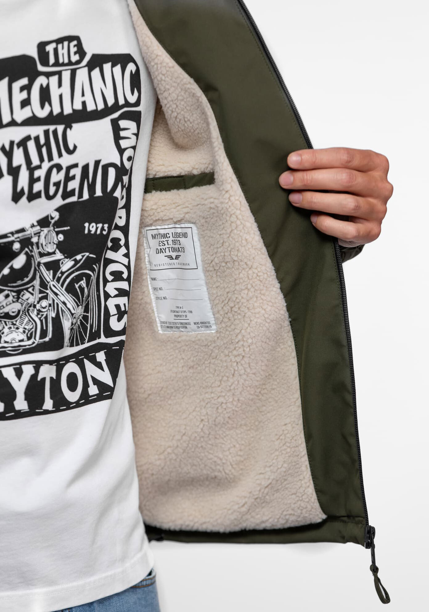 Vêtement en cuir Blousons textile vert