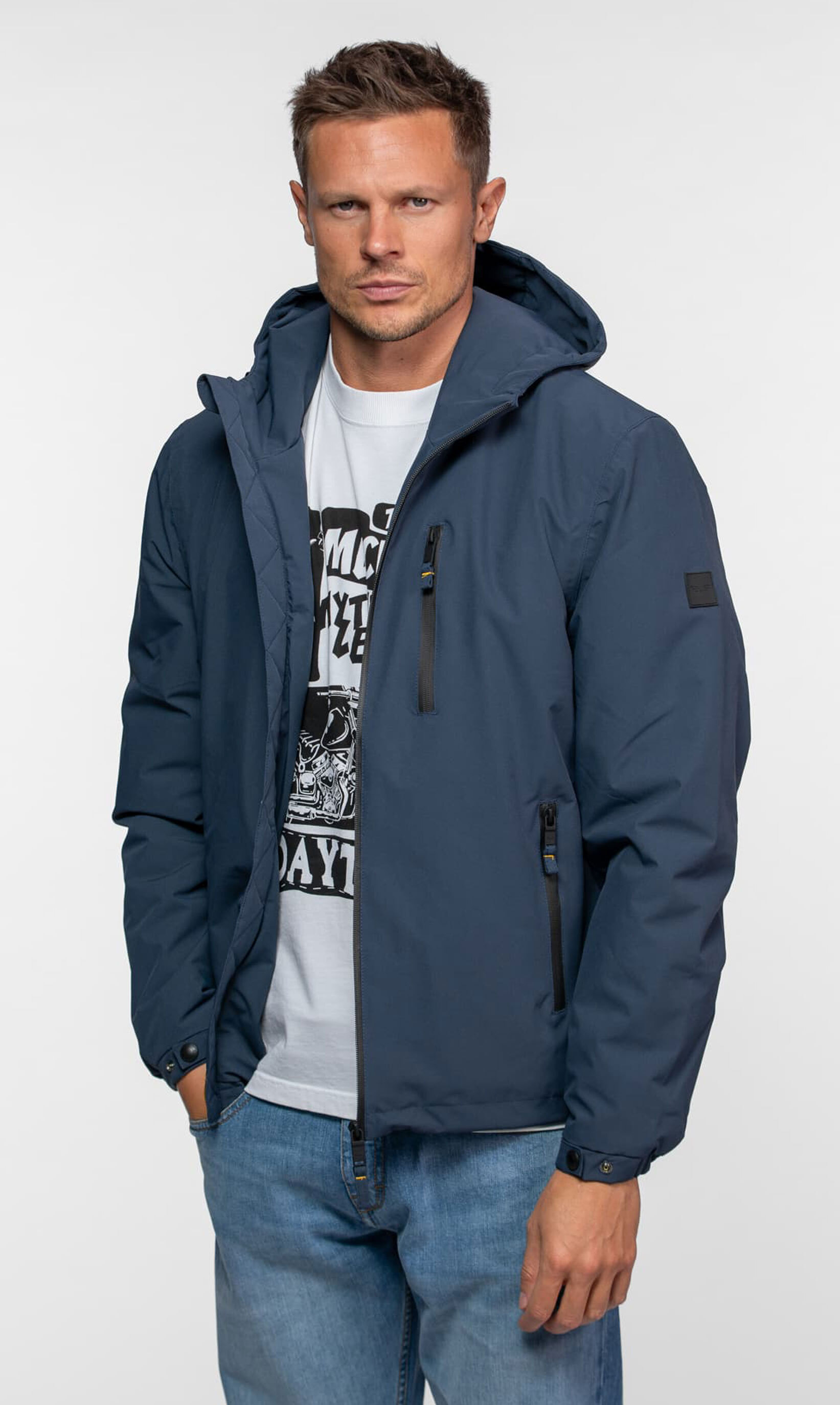 Vêtement en cuir Blousons textile bleu