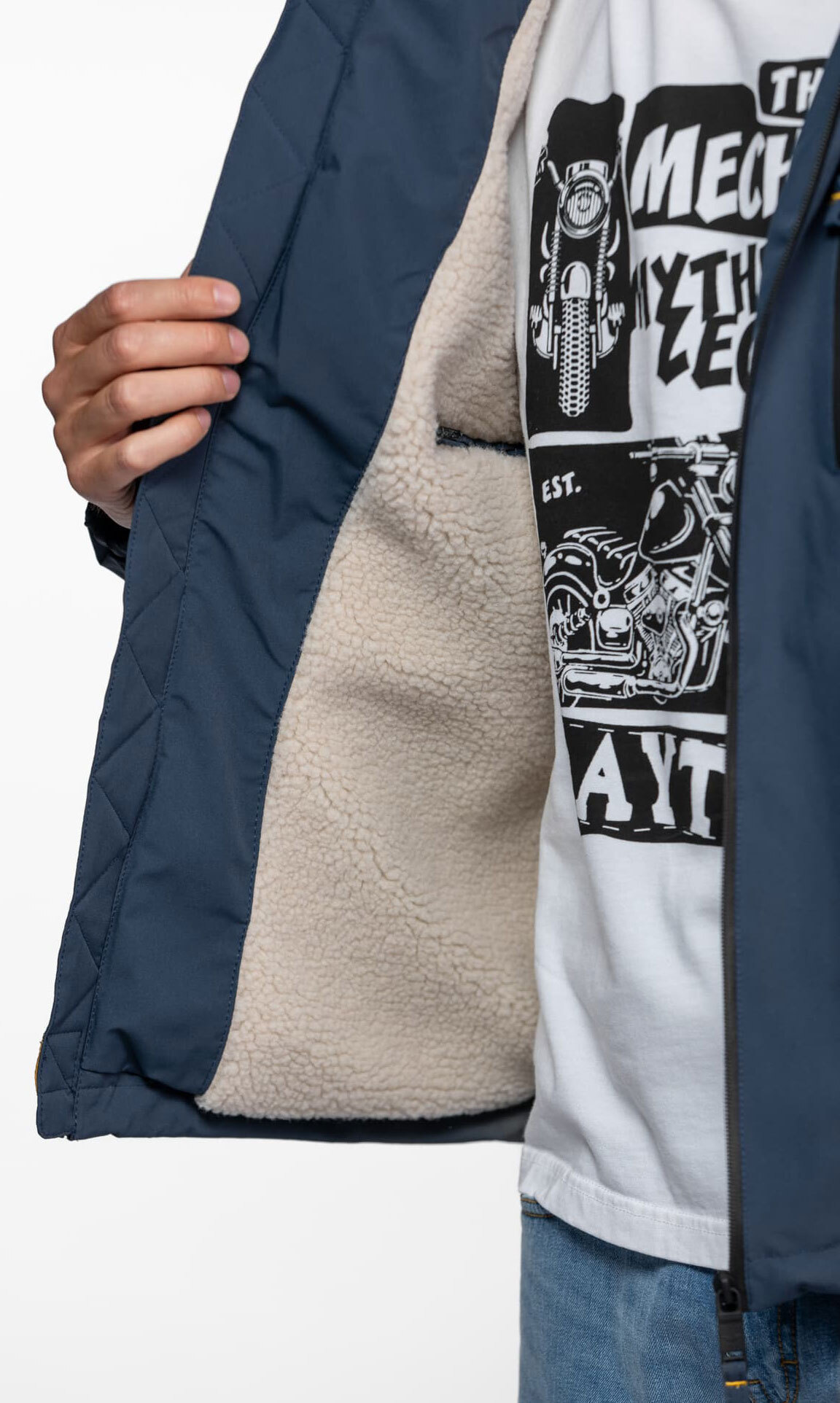 Vêtement en cuir Blousons textile bleu