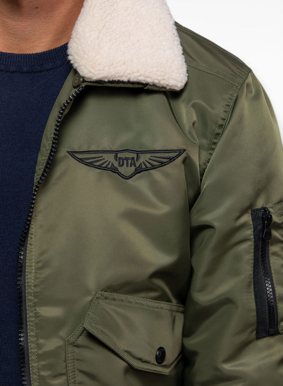 Vêtement en cuir Blousons textile kaki