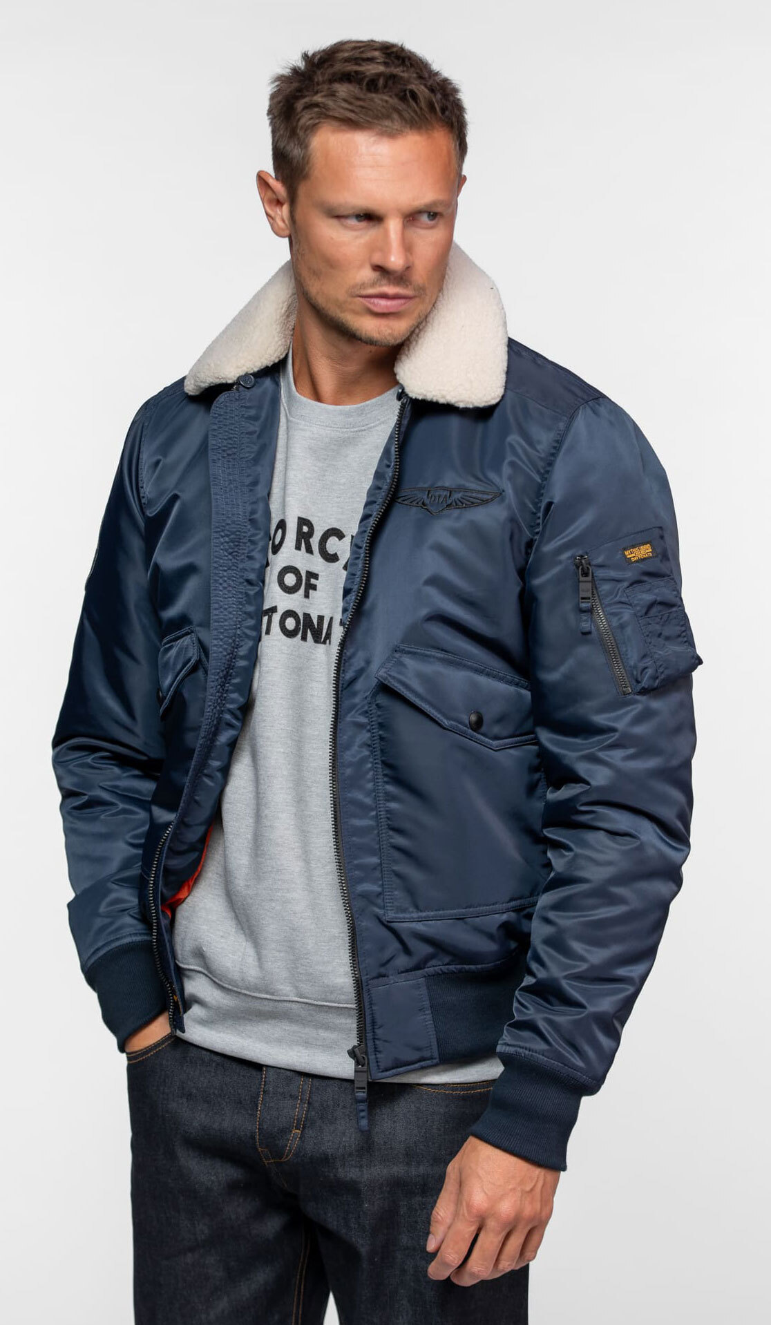 Vêtement en cuir Blousons textile bleu