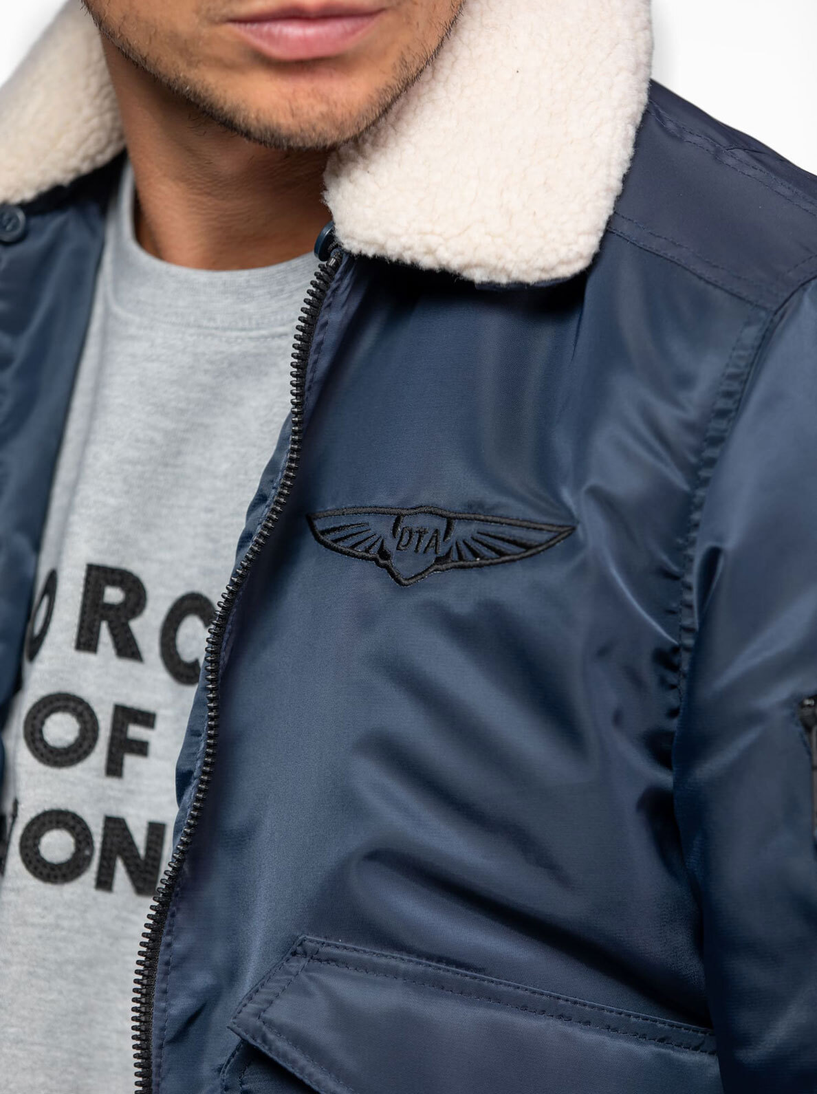 Vêtement en cuir Blousons textile bleu