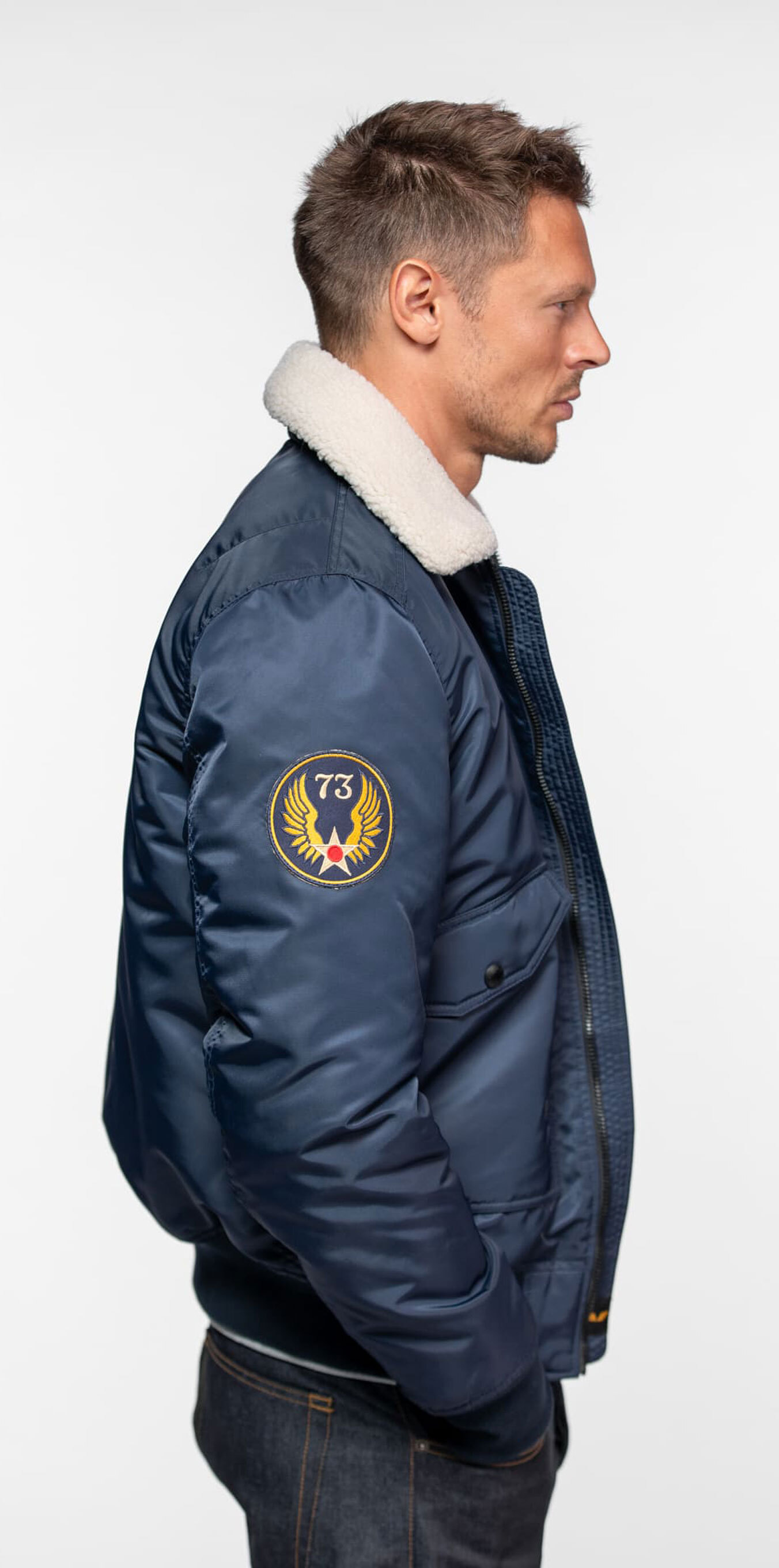 Vêtement en cuir Blousons textile bleu