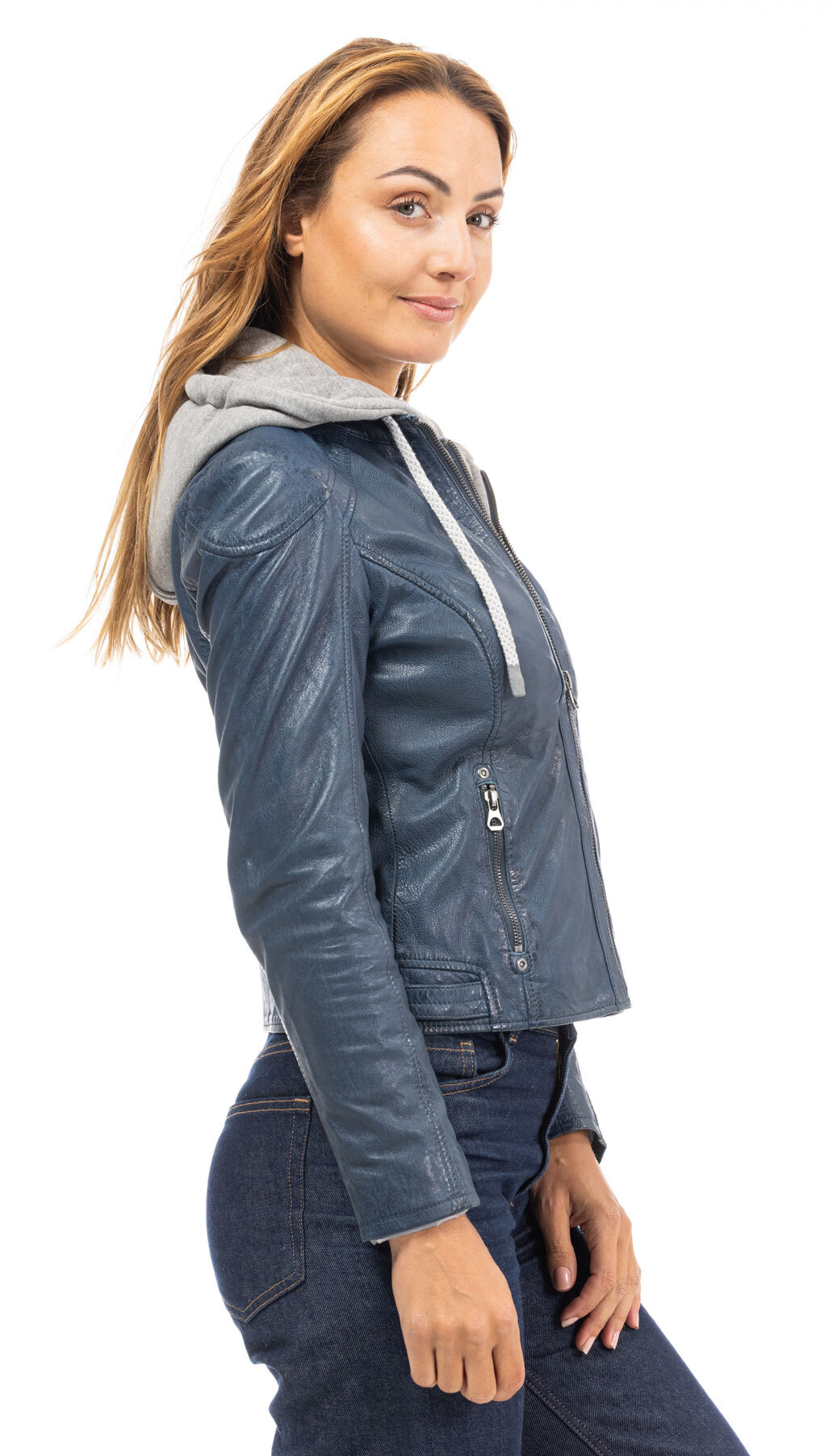 Vêtement en cuir Blousons cuir bleu