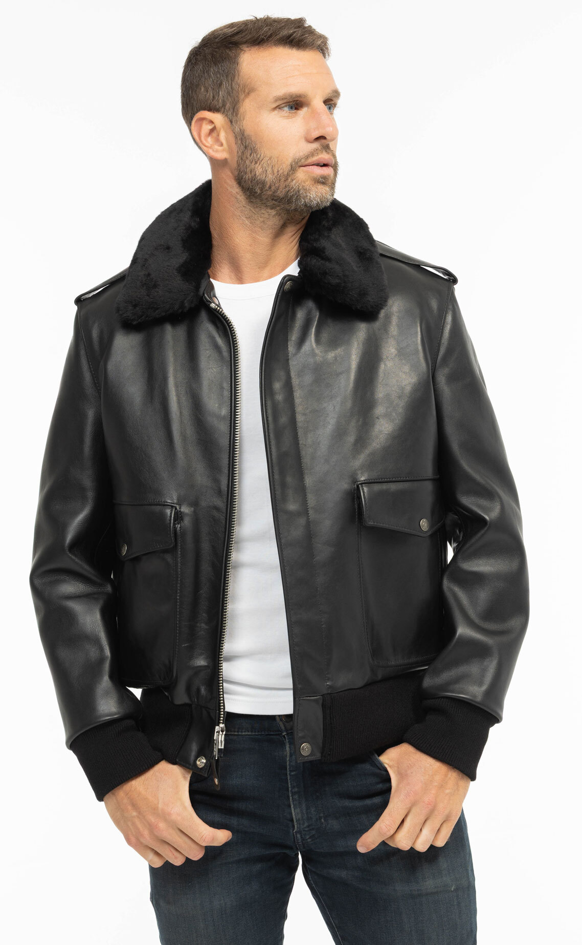 Vêtement en cuir Blousons cuir noir