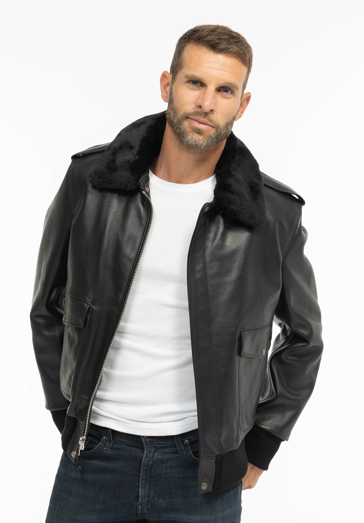 Vêtement en cuir Blousons cuir noir