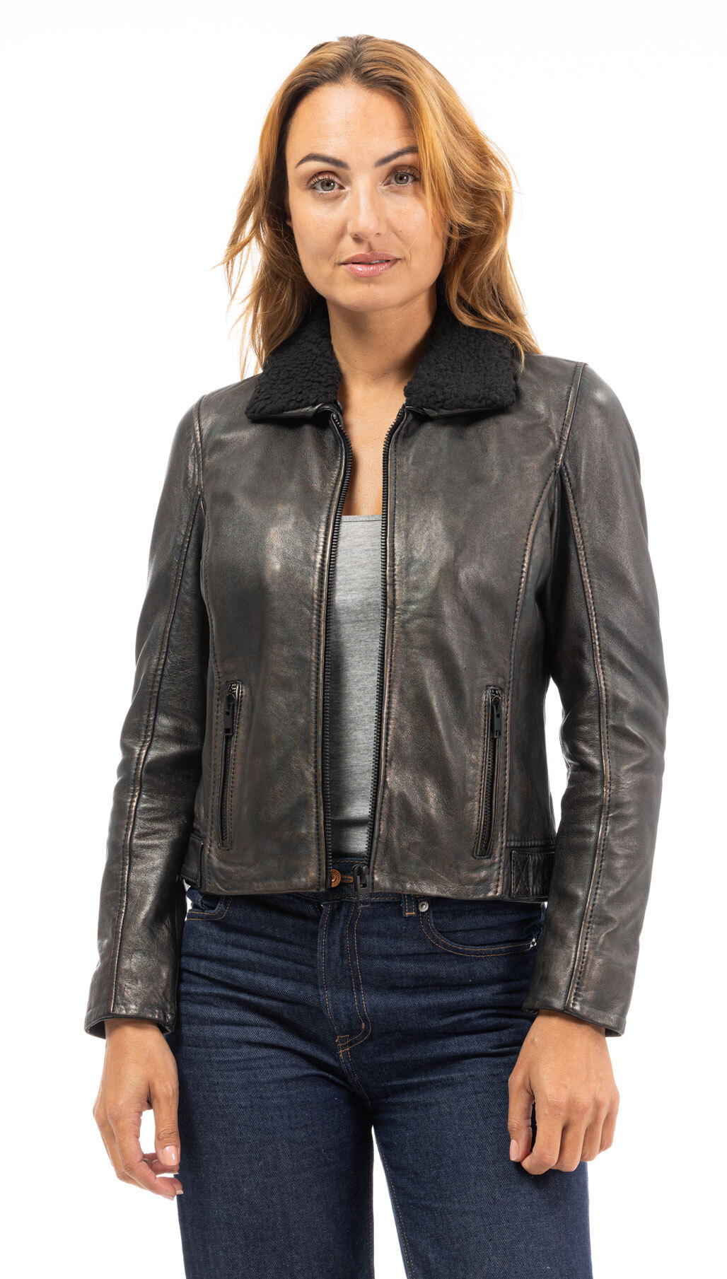 Vêtement en cuir Vestes cuir noir