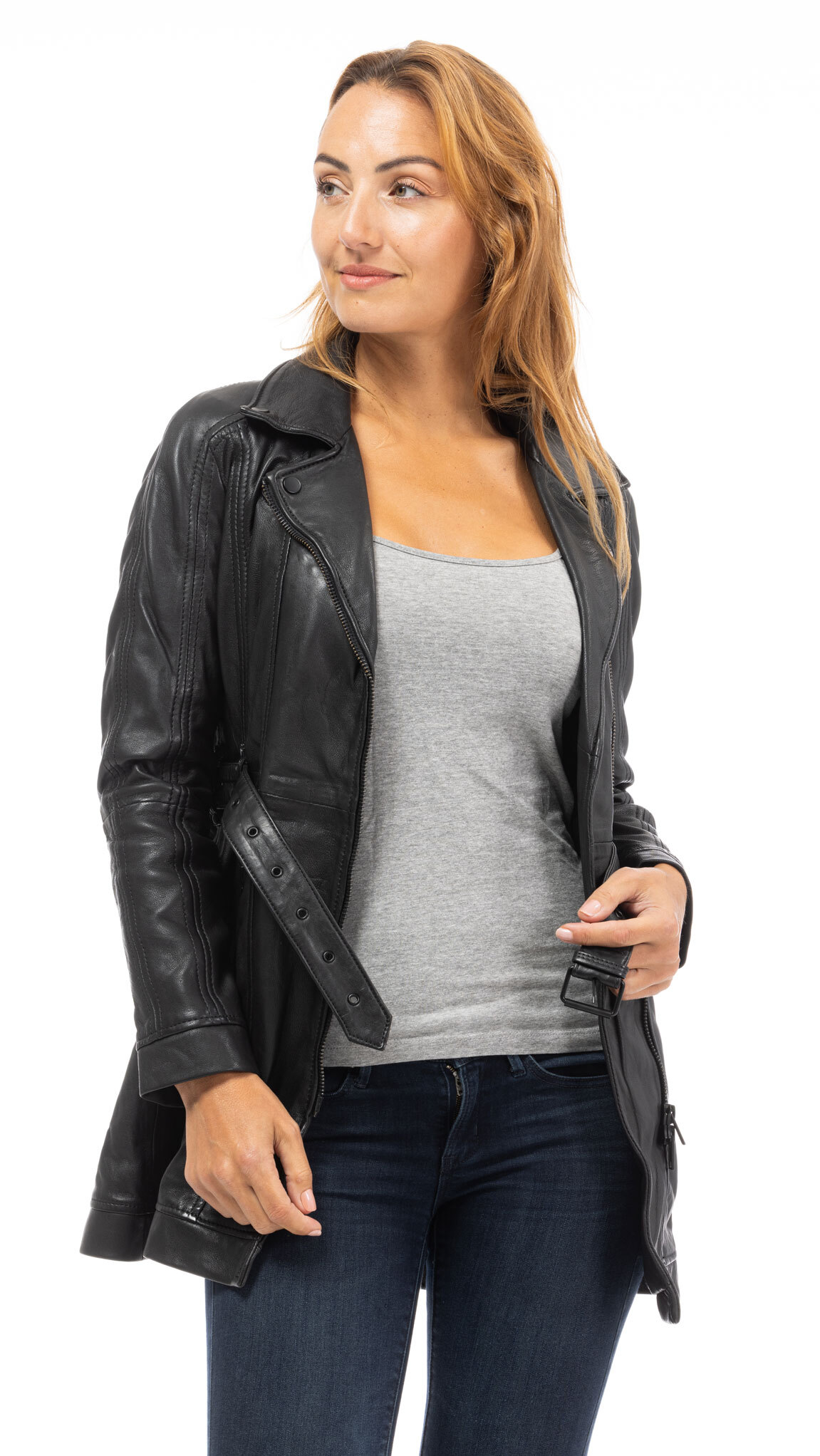 Vêtement en cuir Les bonnes affaires Femme noir