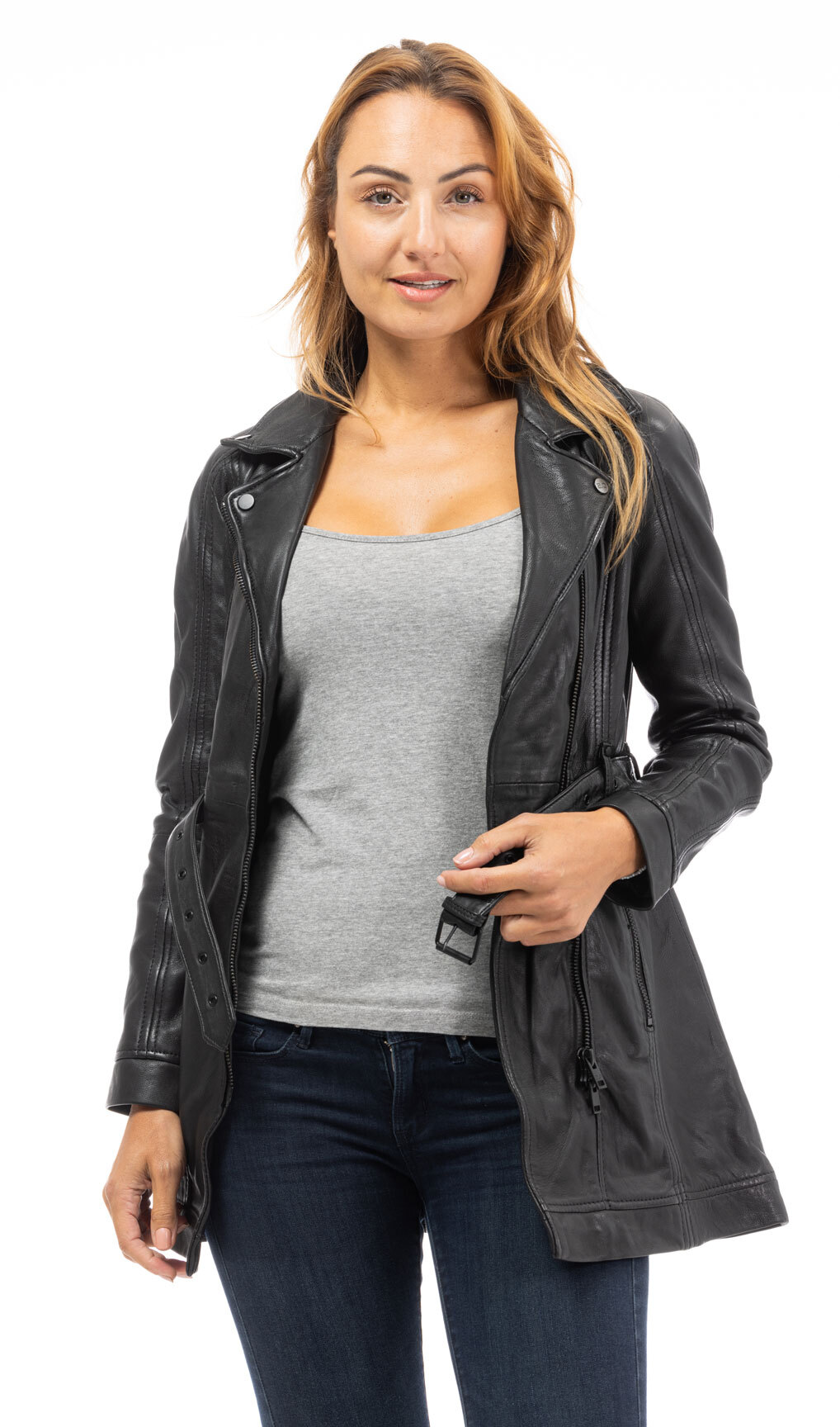 Vêtement en cuir Les bonnes affaires Femme noir