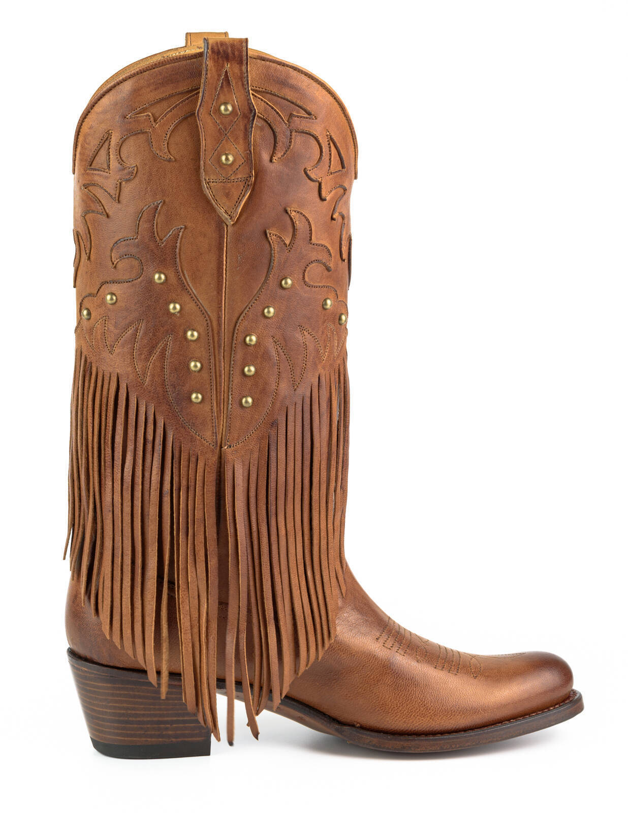 Vêtement en cuir Santiags femme camel