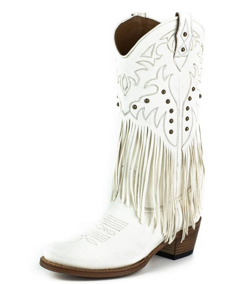 Vêtement en cuir Santiags femme blanc