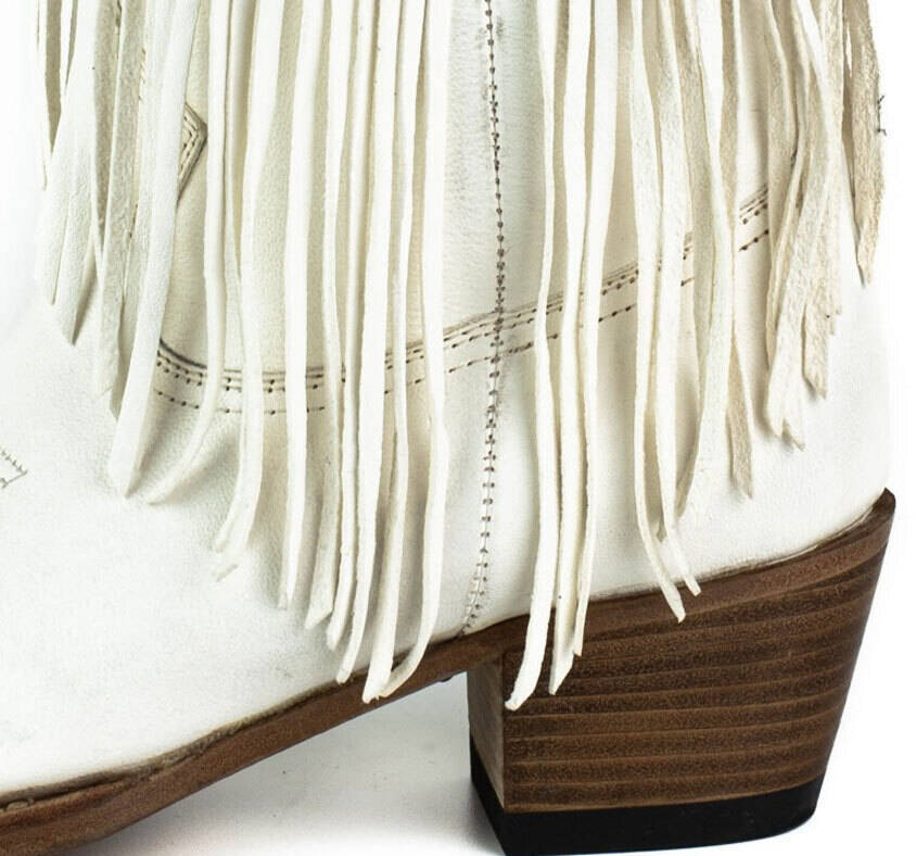 Vêtement en cuir Santiags femme blanc