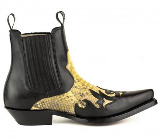 Vêtement en cuir Santiags homme noir, camel