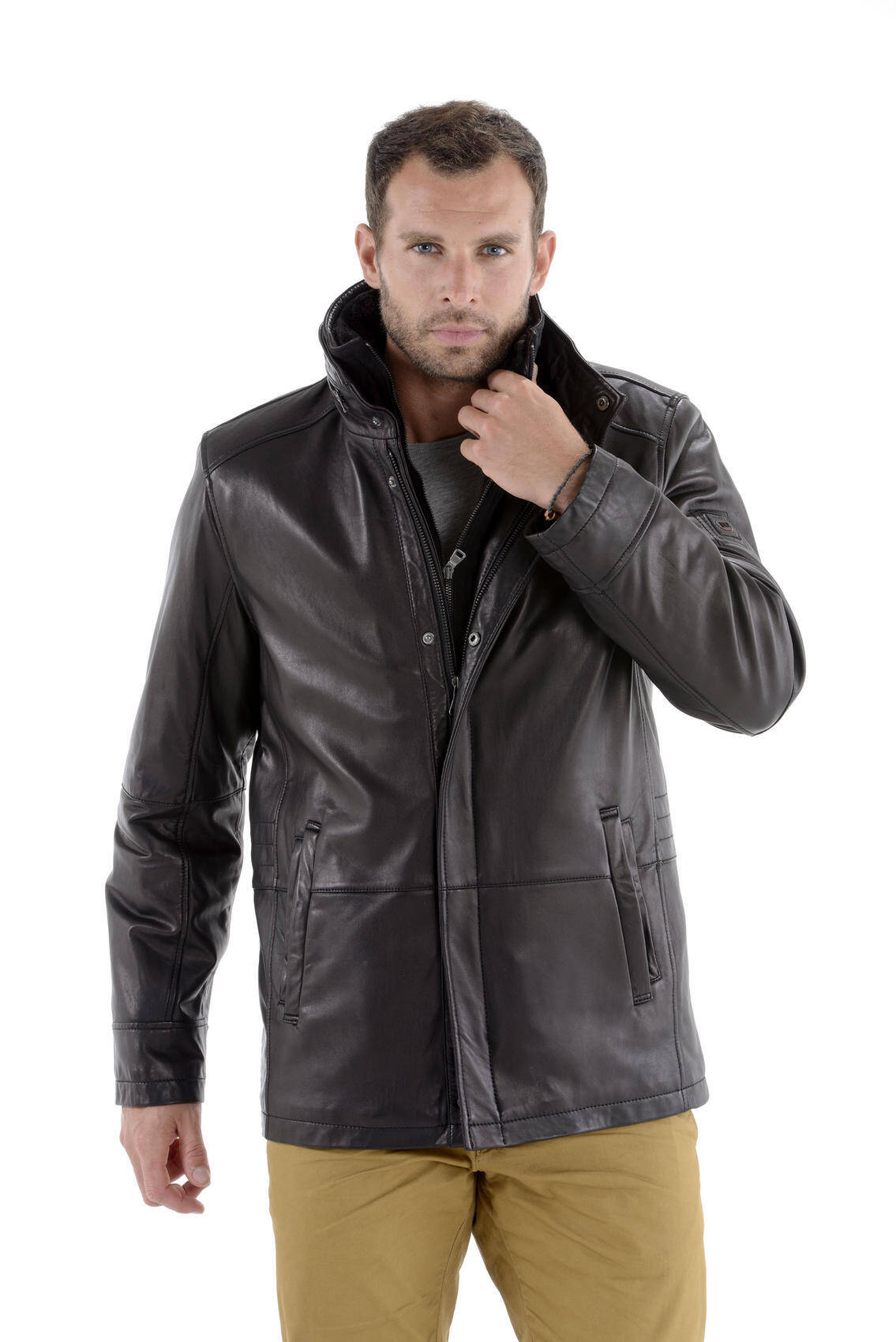 42526- blouson cuir homme noir boutique cuir