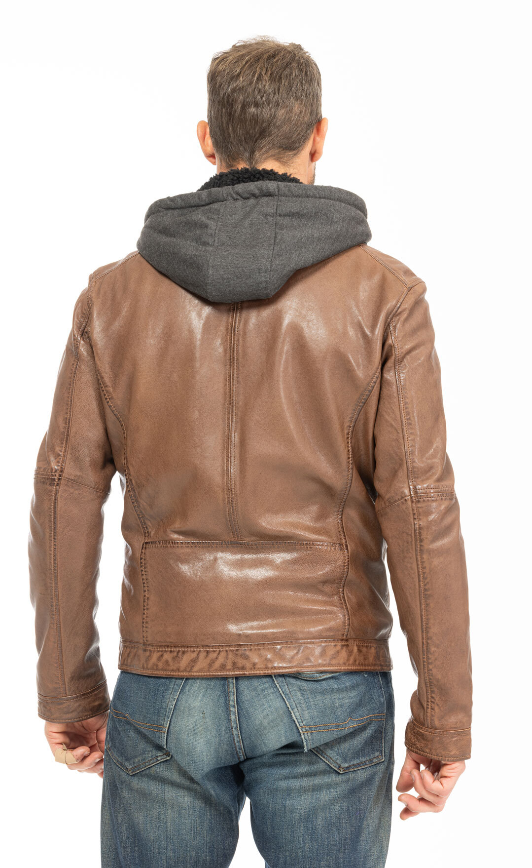 Vêtement en cuir Blousons cuir cognac