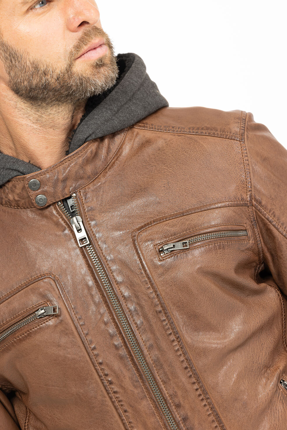 Vêtement en cuir Blousons cuir cognac