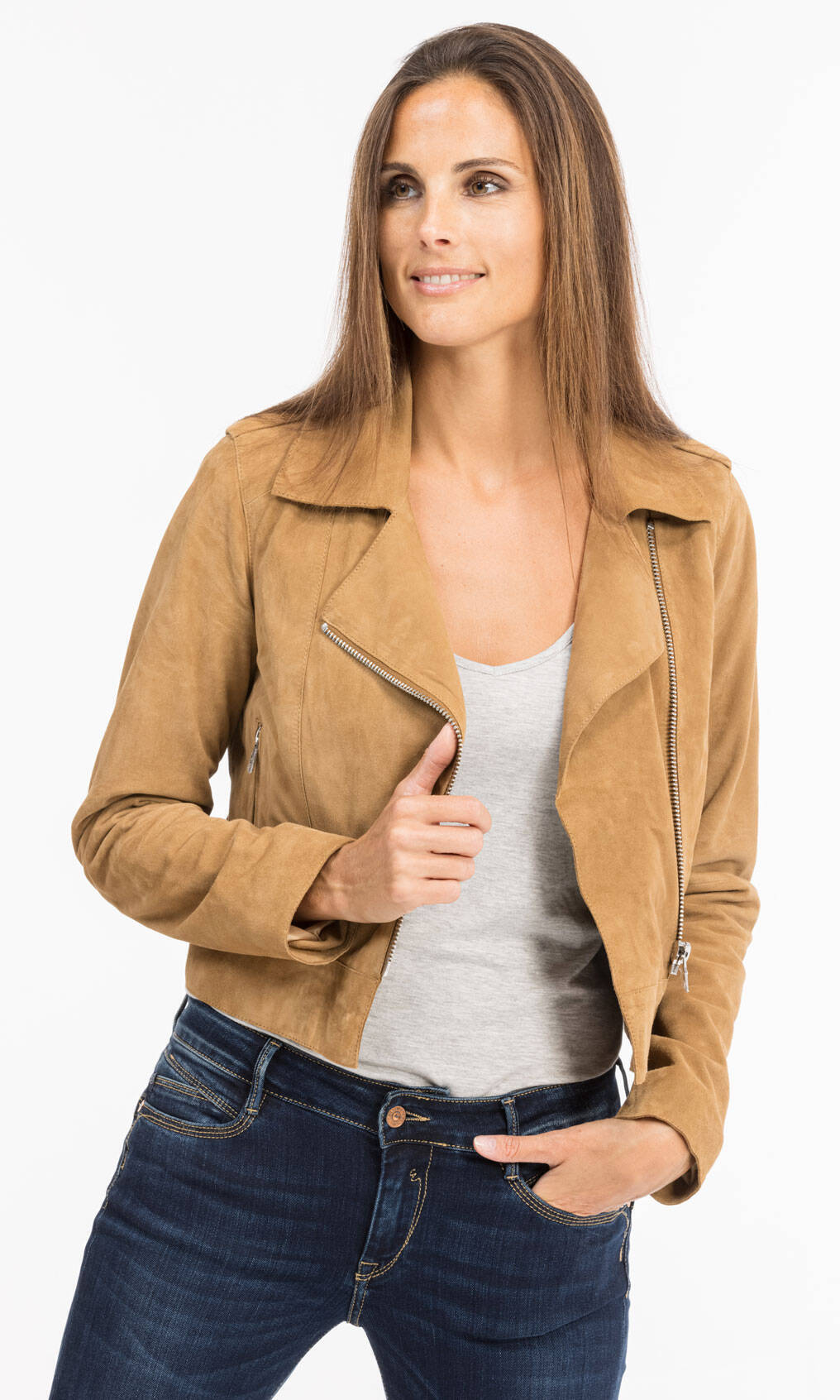 Vêtement en cuir Les bonnes affaires Femme beige