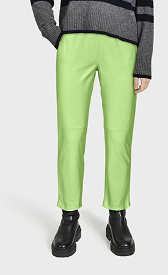 Vêtement en cuir Pantalon cuir vert