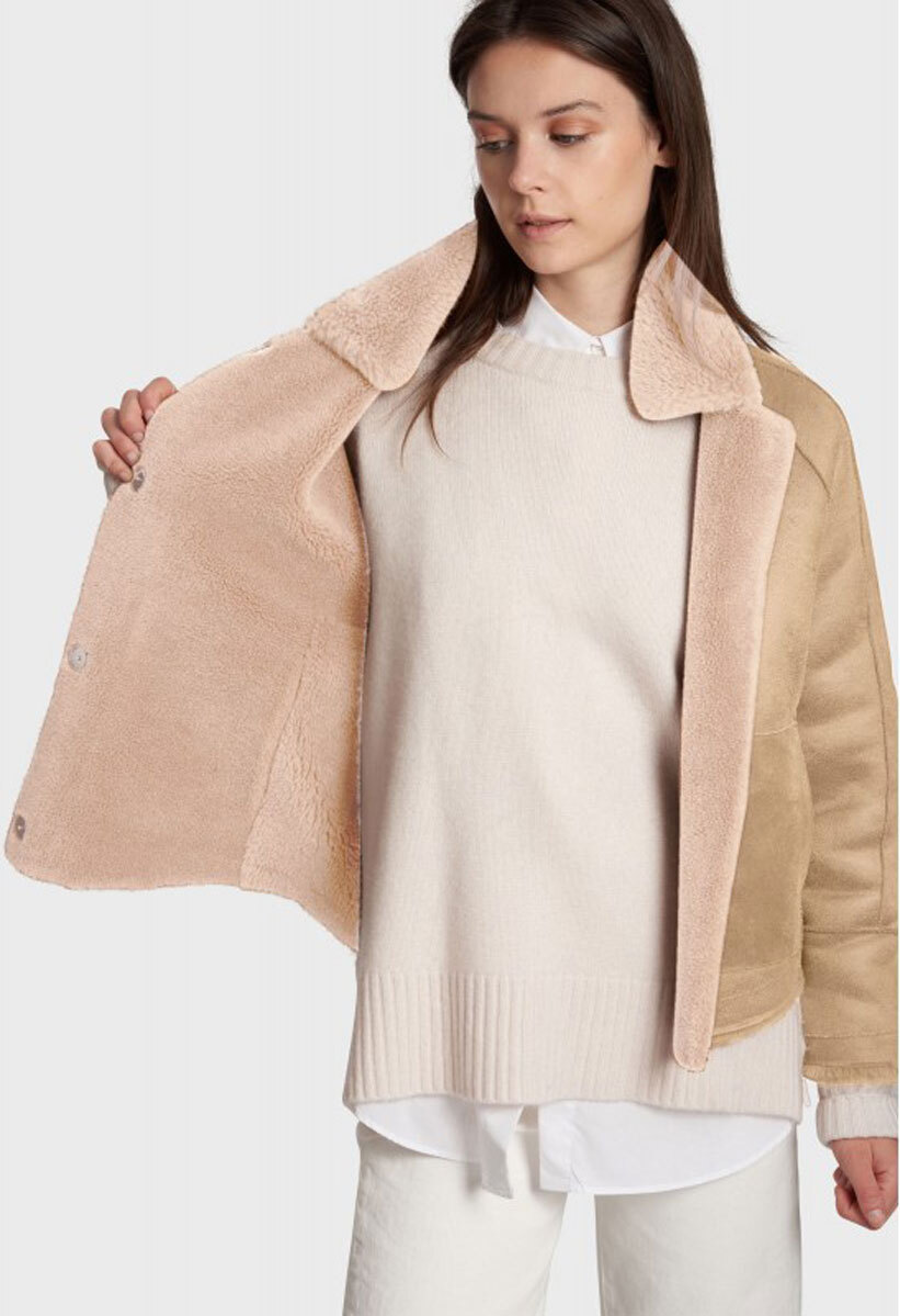 Vêtement en cuir Femme beige