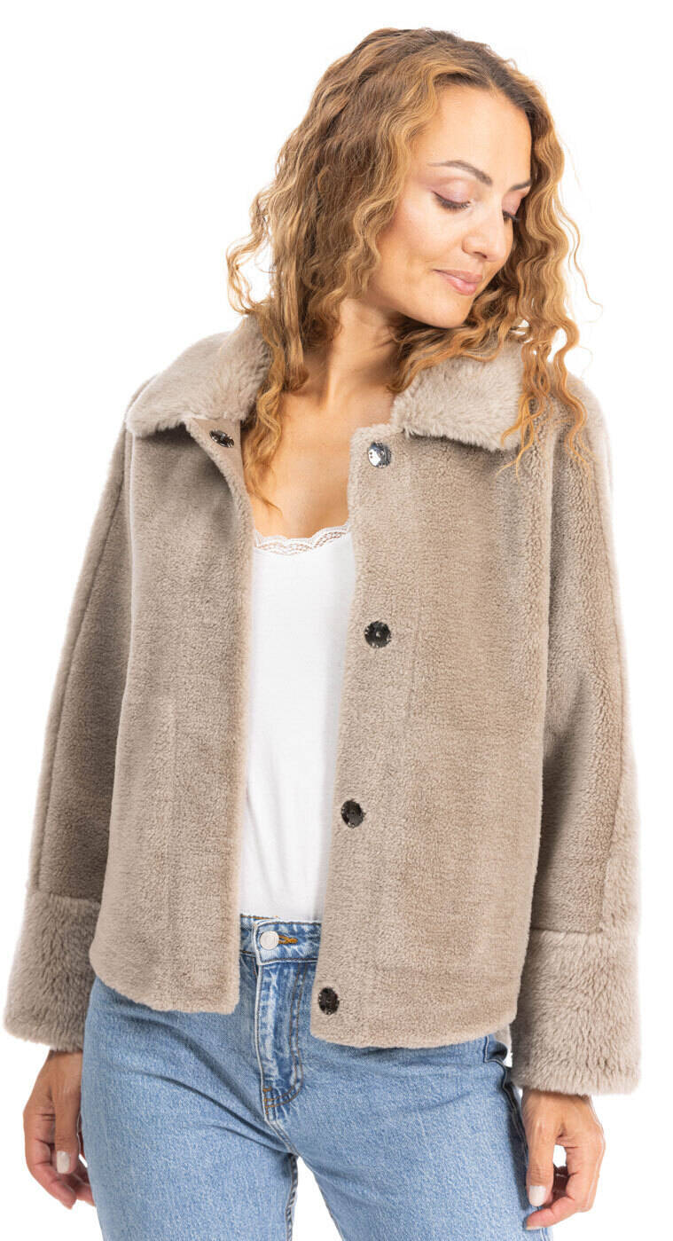 Vêtement en cuir Femme taupe