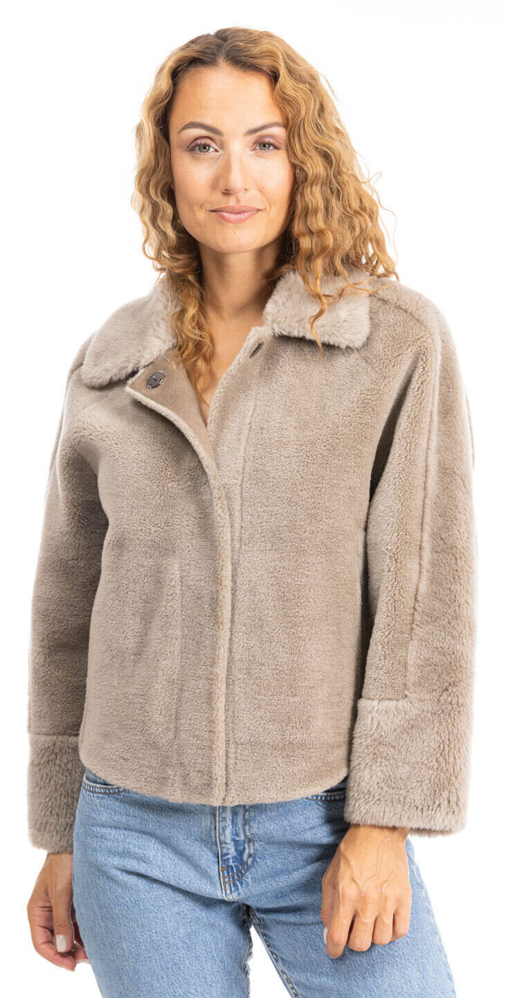 Vêtement en cuir Femme taupe