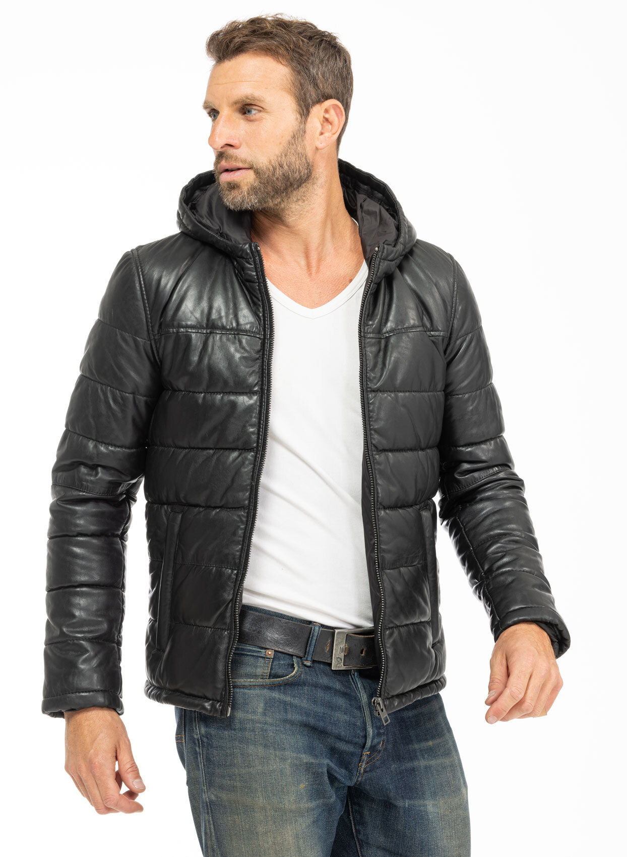 Vêtement en cuir Les bonnes affaires Homme noir