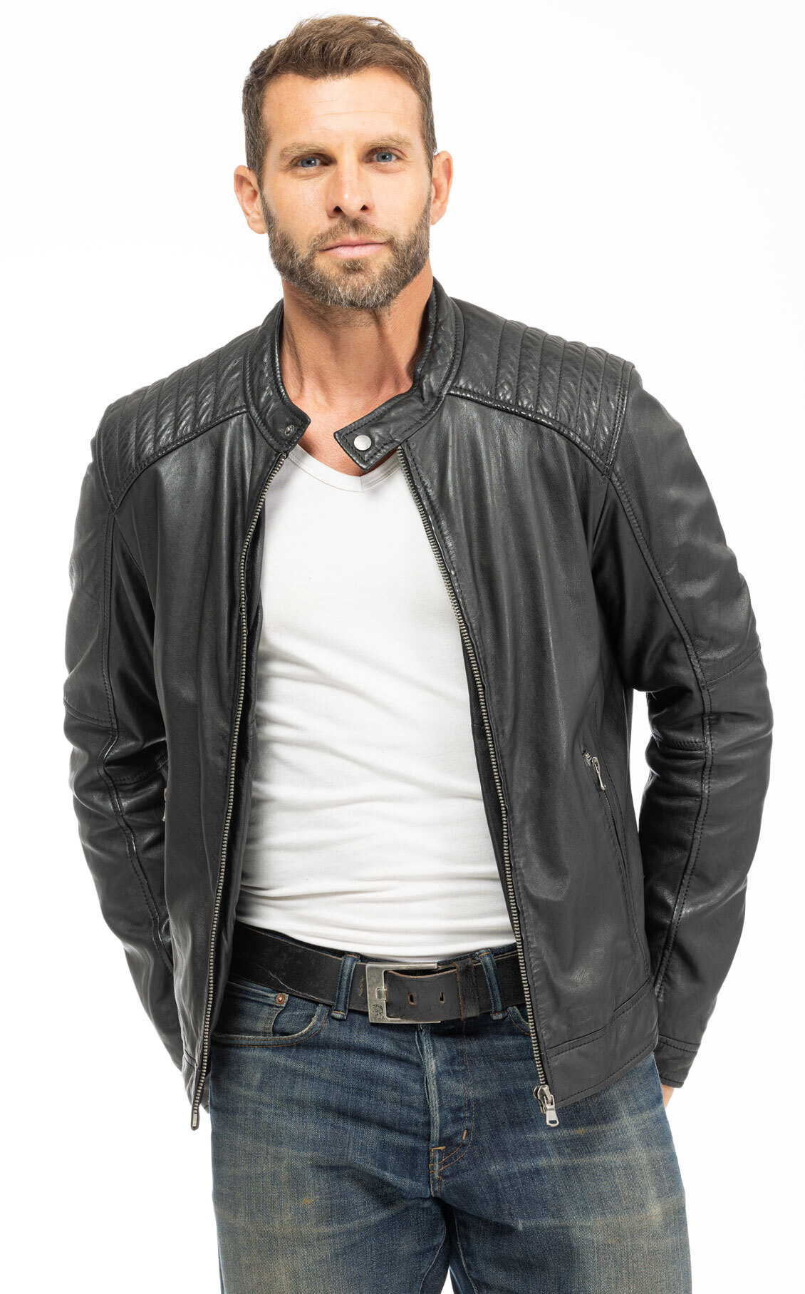 Vêtement en cuir Blousons cuir noir