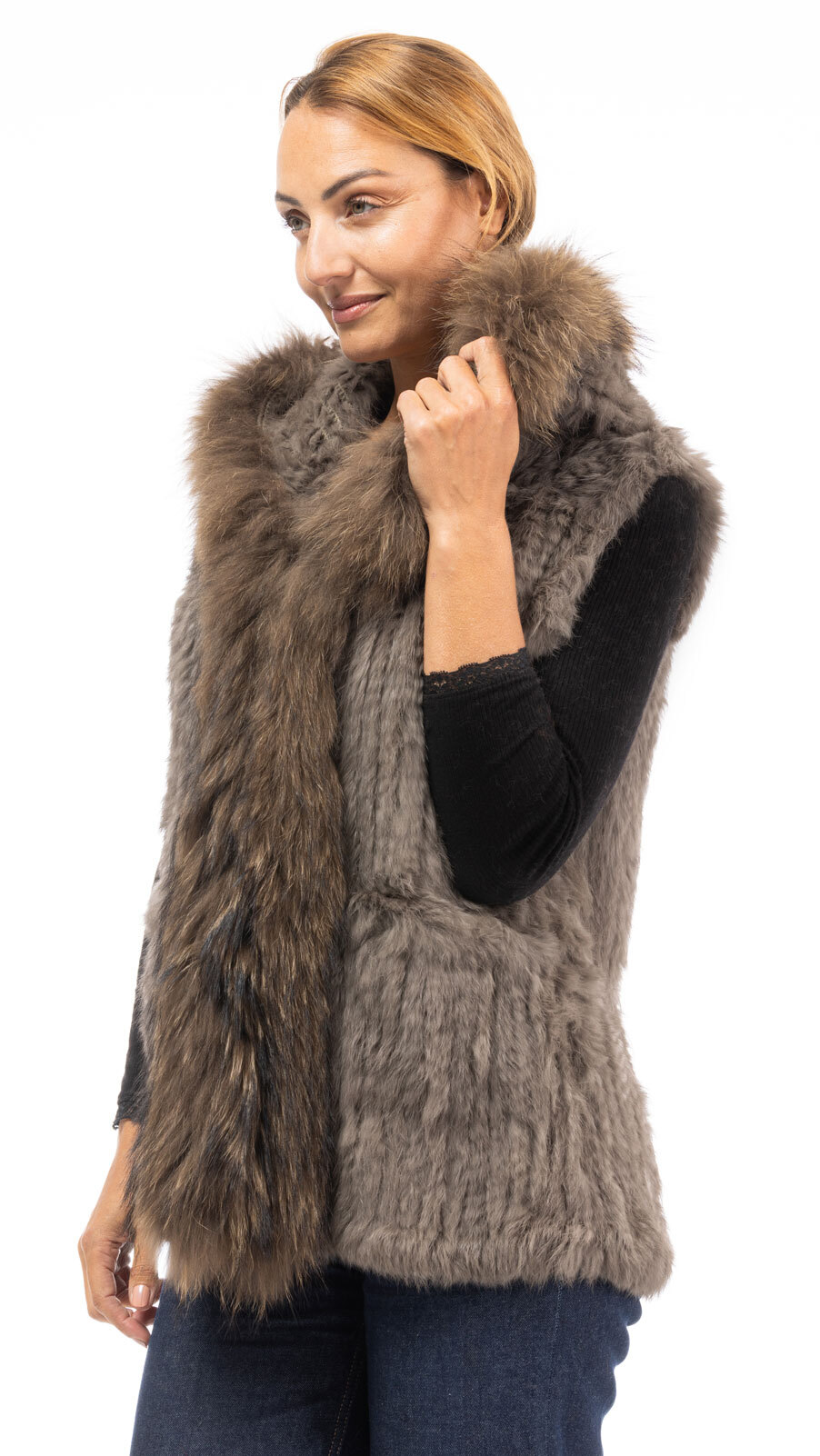 Vêtement en cuir Gilets cuir & fourrure  taupe