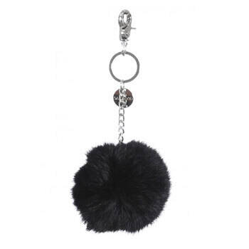 8pompon-porte-clefs-fourrure-noire
