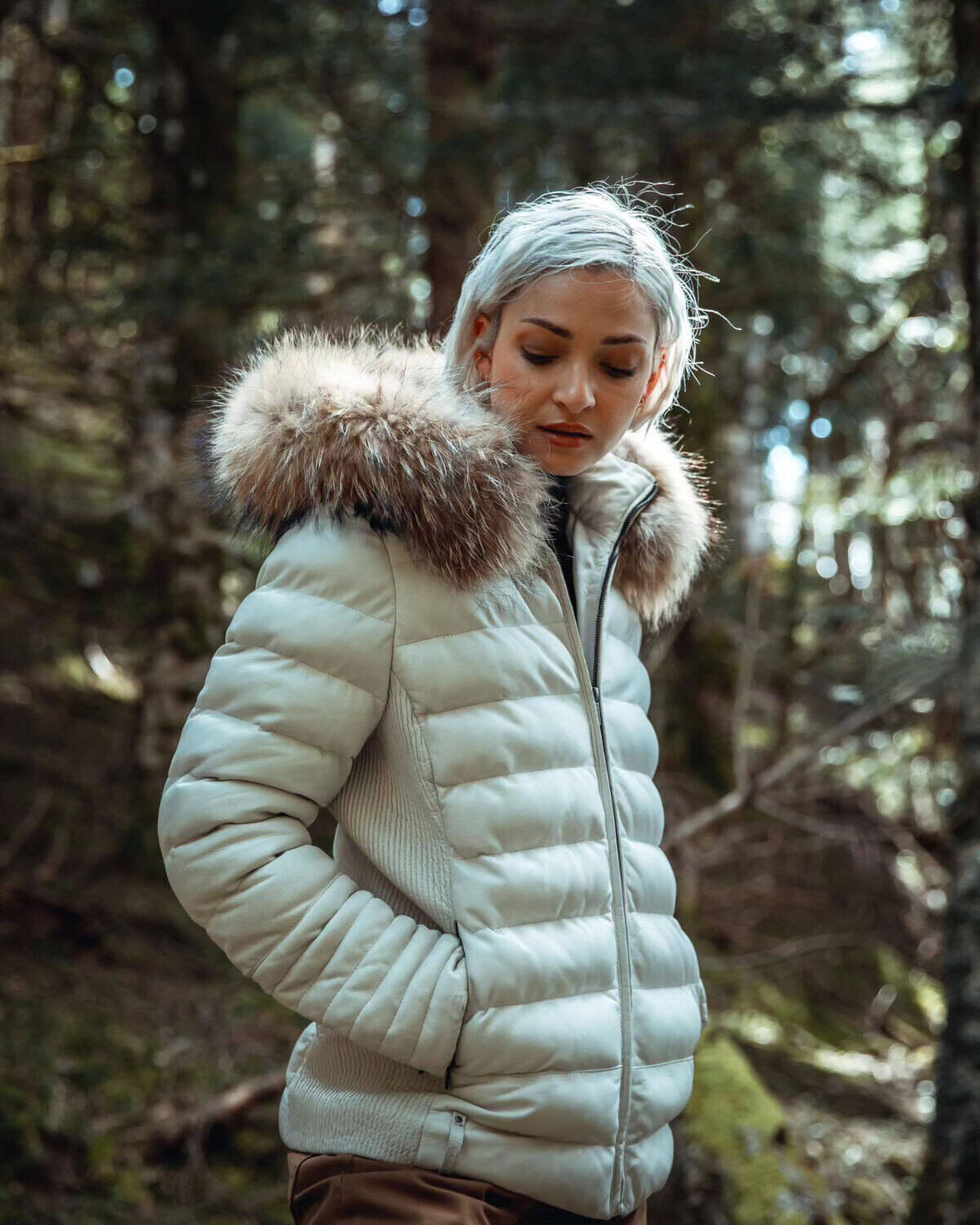 Vêtement en cuir Vestes cuir blanc