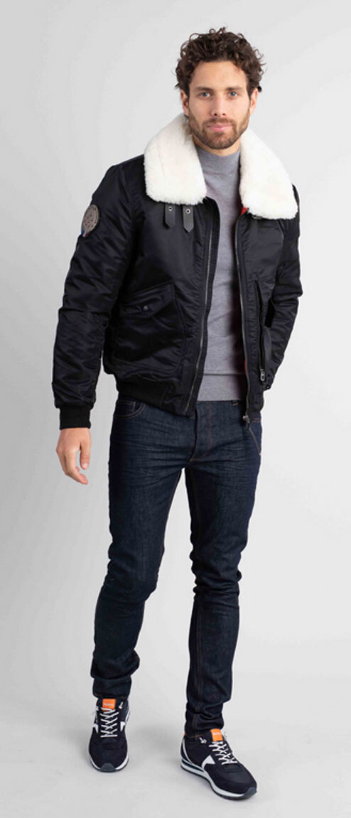 Vêtement en cuir Blousons textile noir