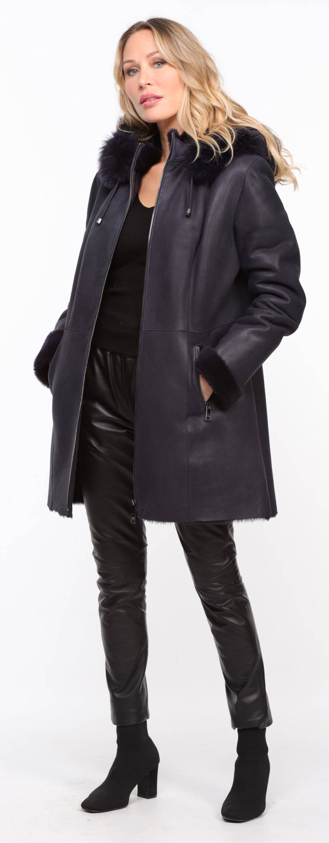 Vêtement en cuir Manteaux cuir bleu