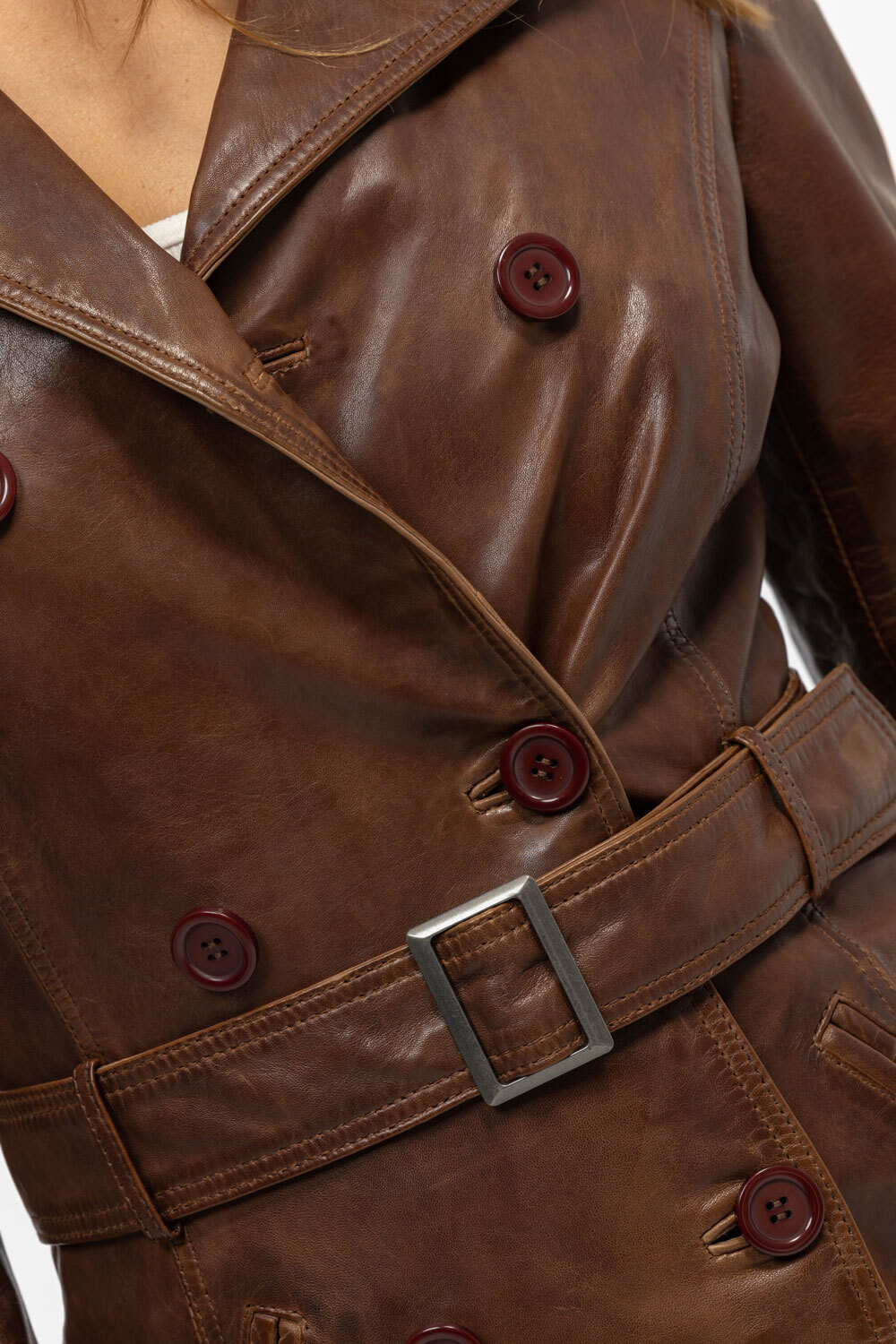 Vêtement en cuir Les bonnes affaires Femme marron