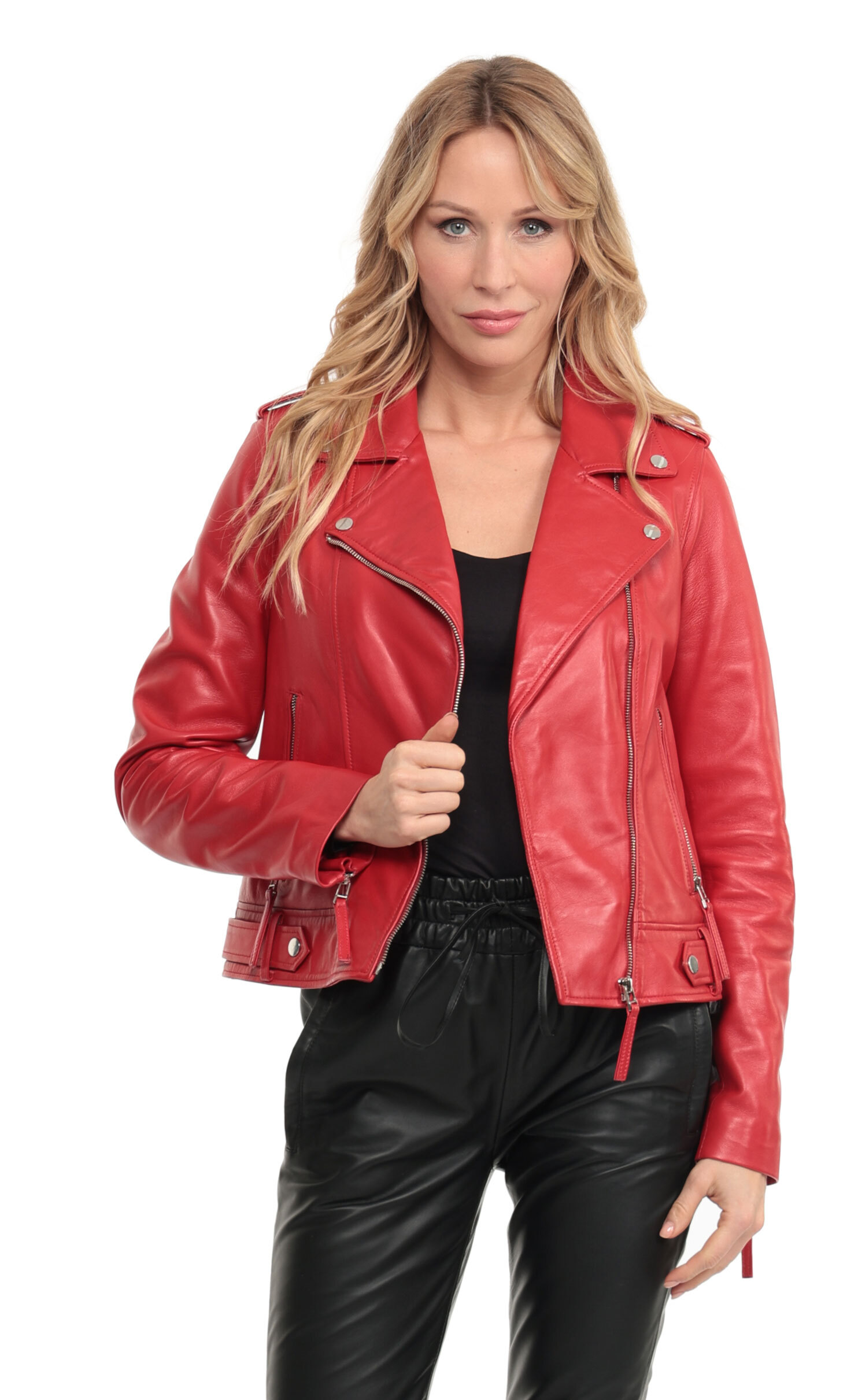 Vêtement en cuir Blousons cuir rouge