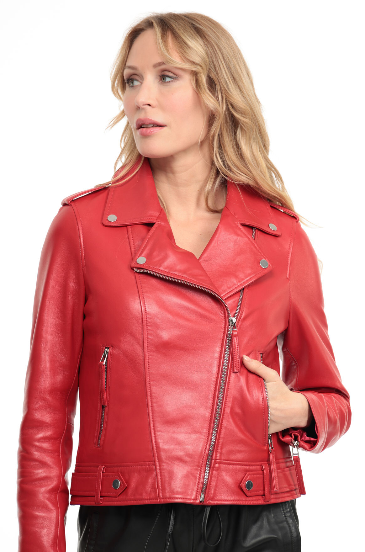 Vêtement en cuir Blousons cuir rouge