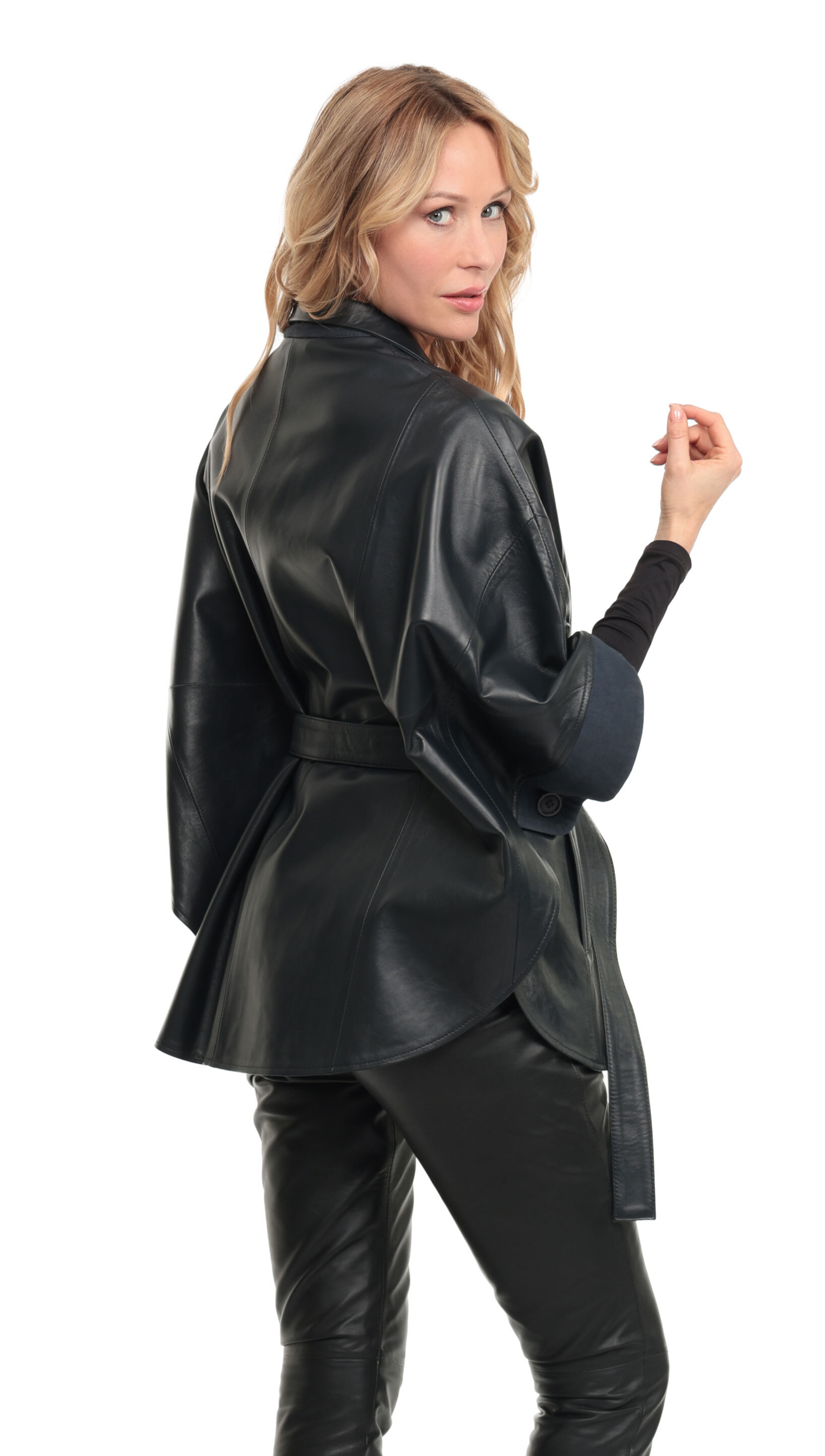 Vêtement en cuir Vestes cuir bleu