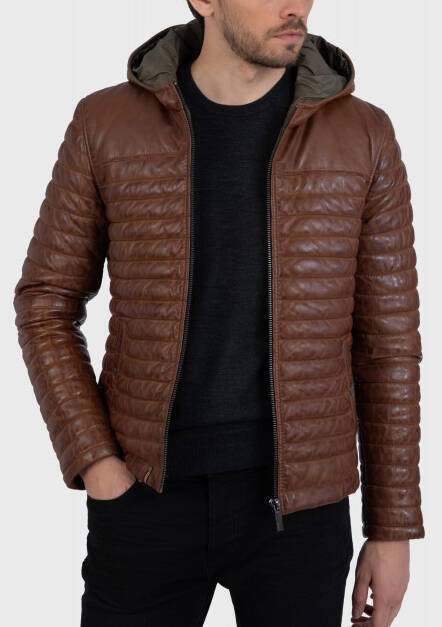 Vêtement en cuir Blousons cuir cognac