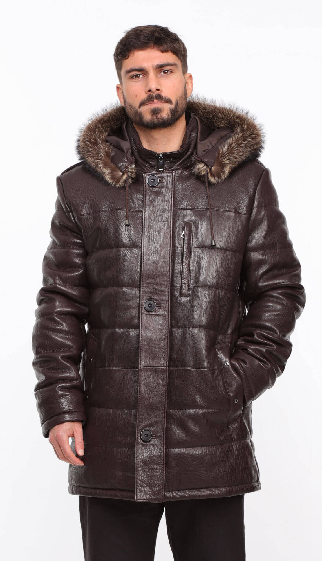 Vêtement en cuir Vestes & Trois Quart cuir marron