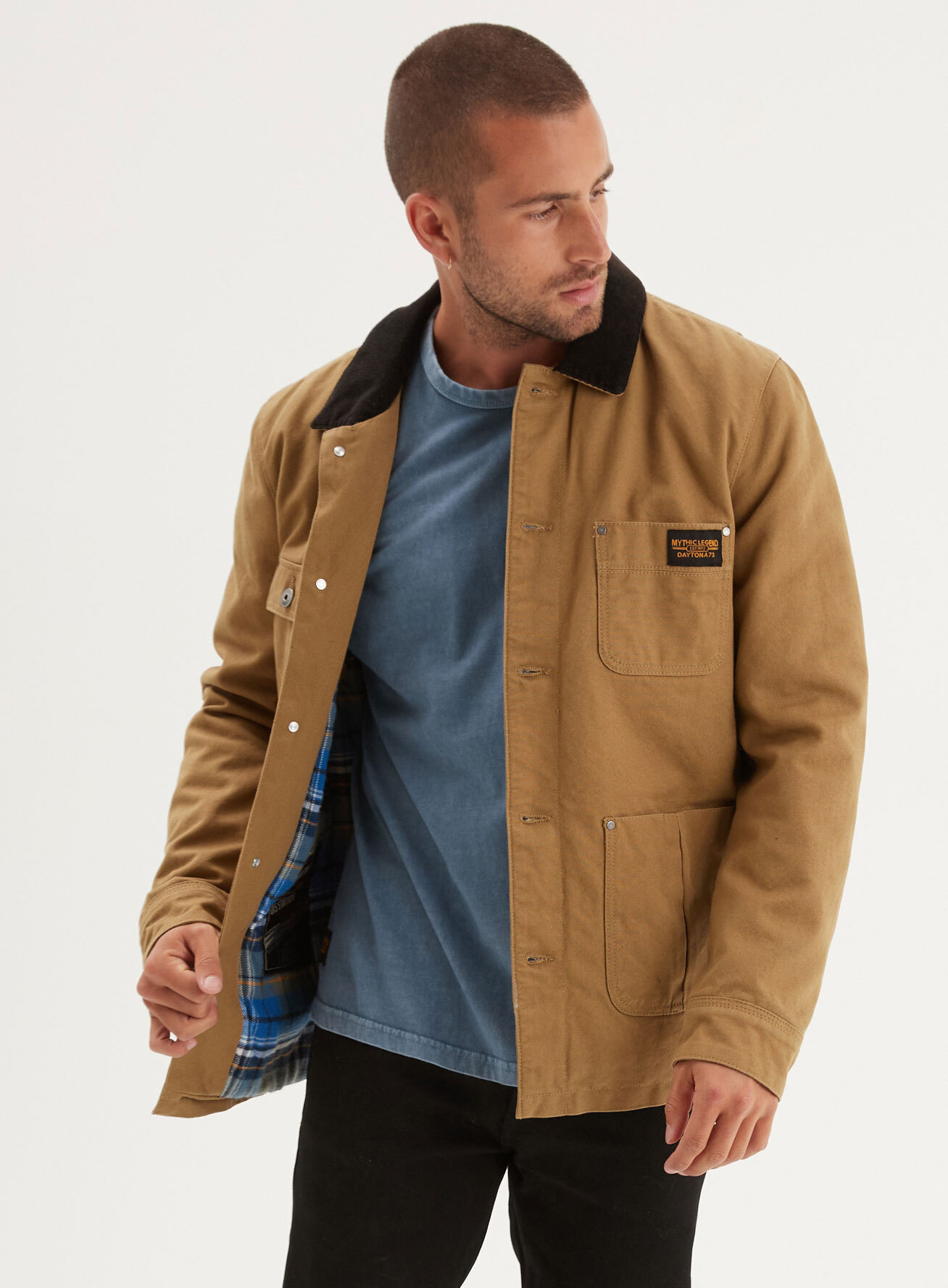 Vêtement en cuir Veste, parka & doudoune textile beige