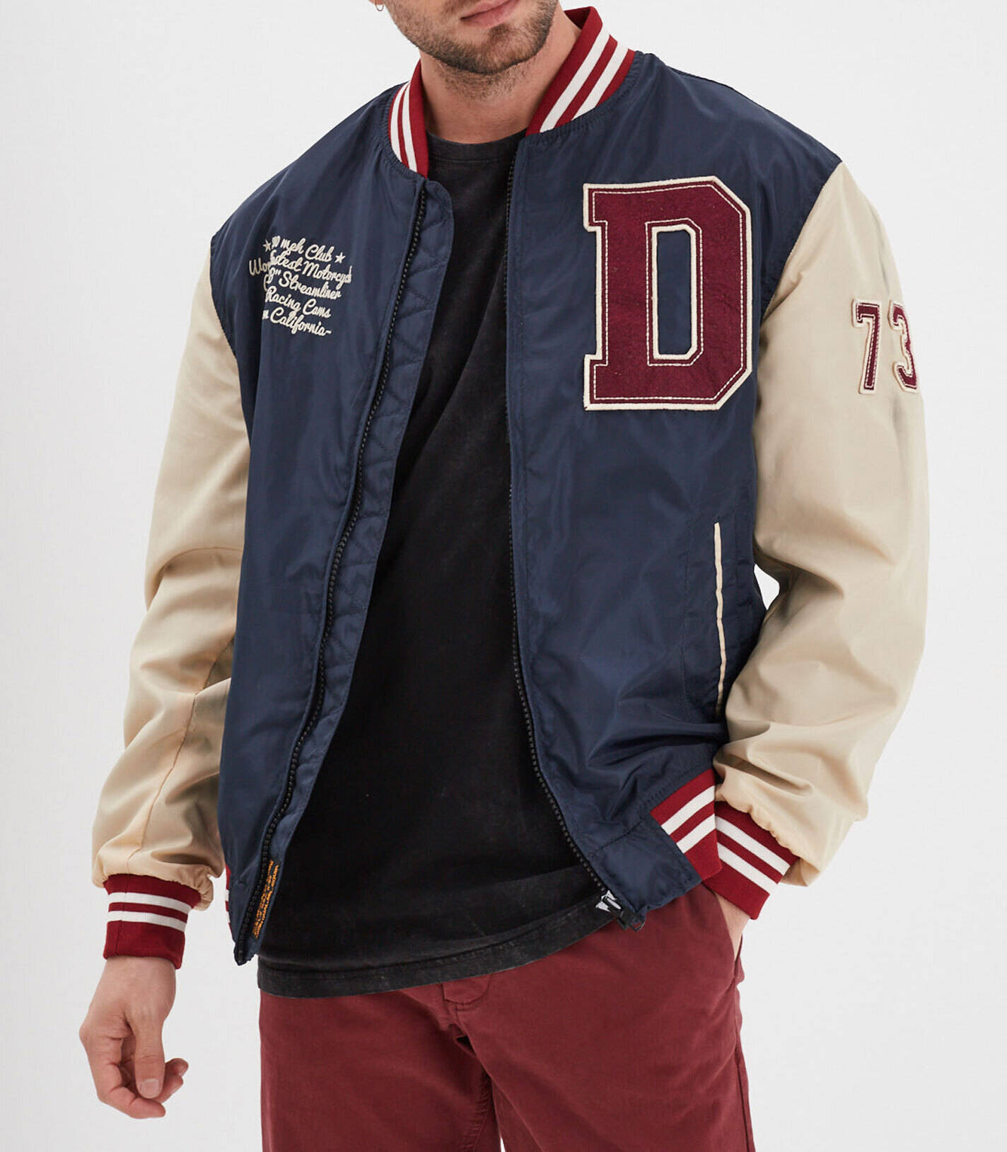 Vêtement en cuir Blousons textile bleu