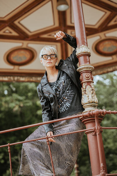 blouson cuir rose garden biker dudley cuir guignard