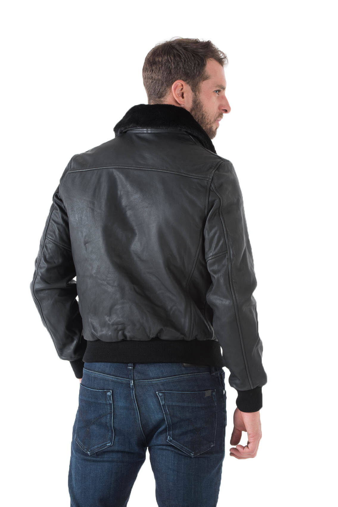 Blousons cuir en cuir vachette LC 5331X noir noir