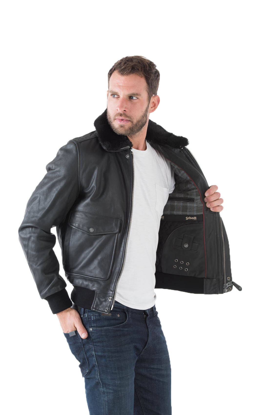 Blousons cuir en cuir vachette LC 5331X noir noir