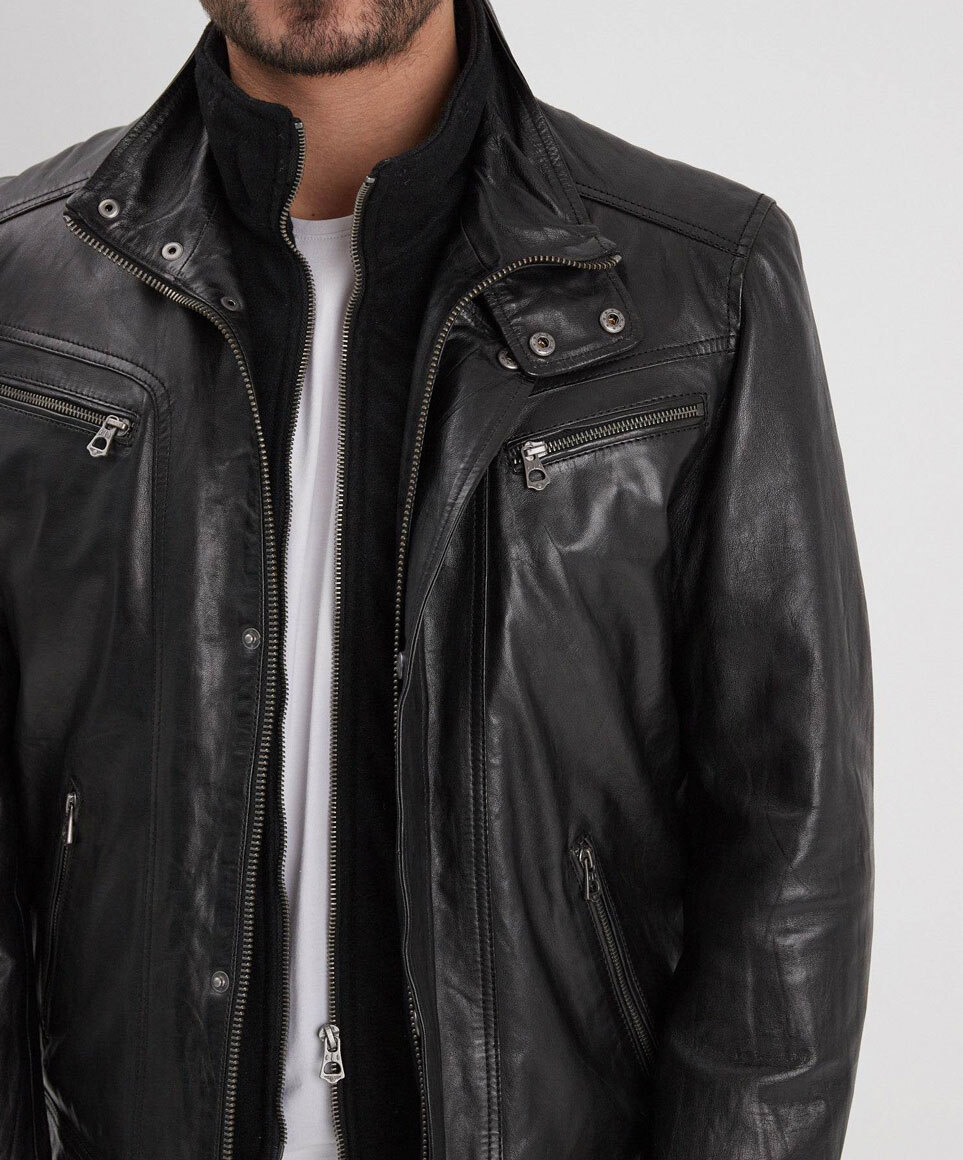 Vêtement en cuir Vestes & Trois Quart cuir noir