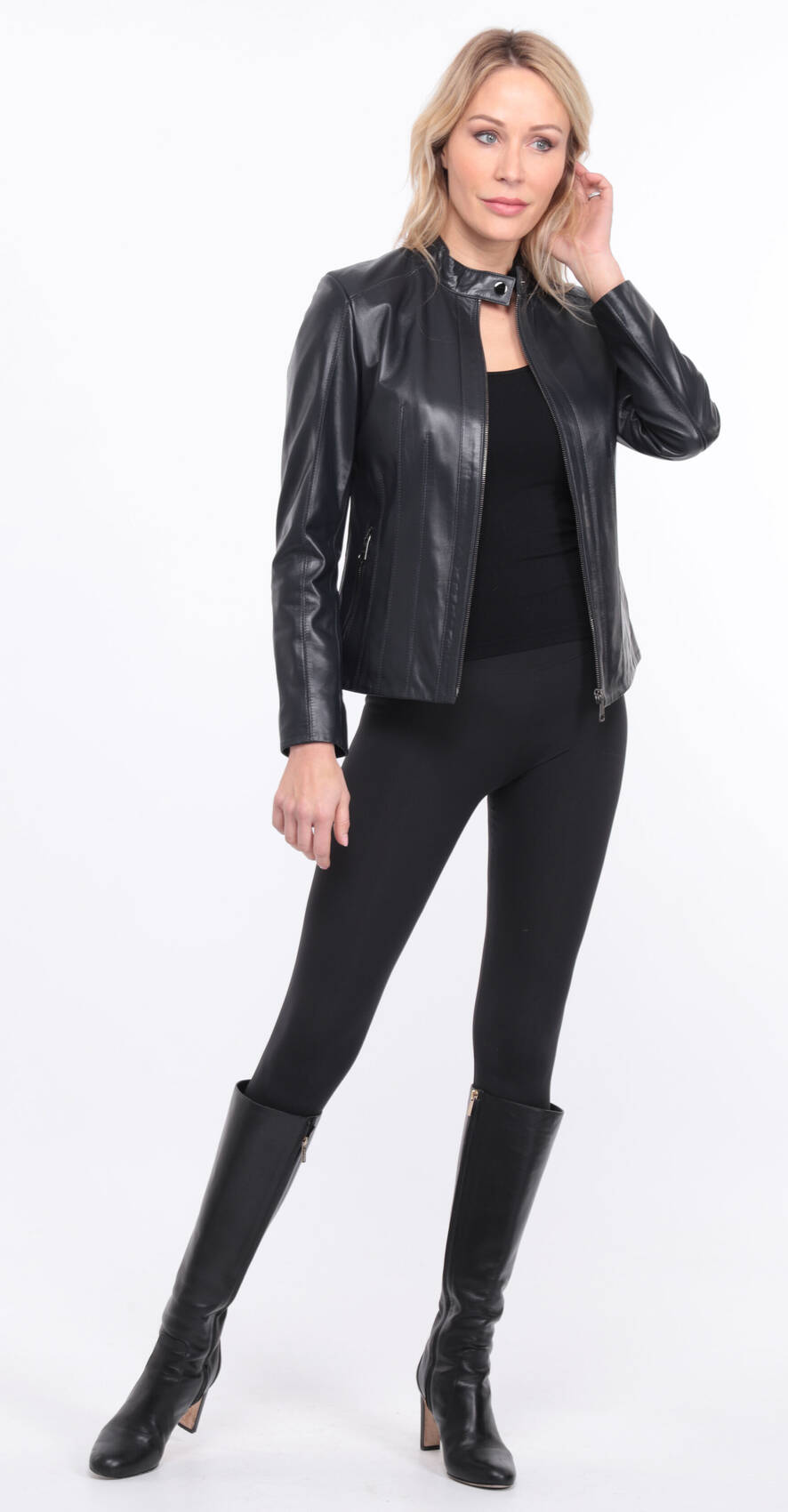 Vêtement en cuir Blousons cuir bleu